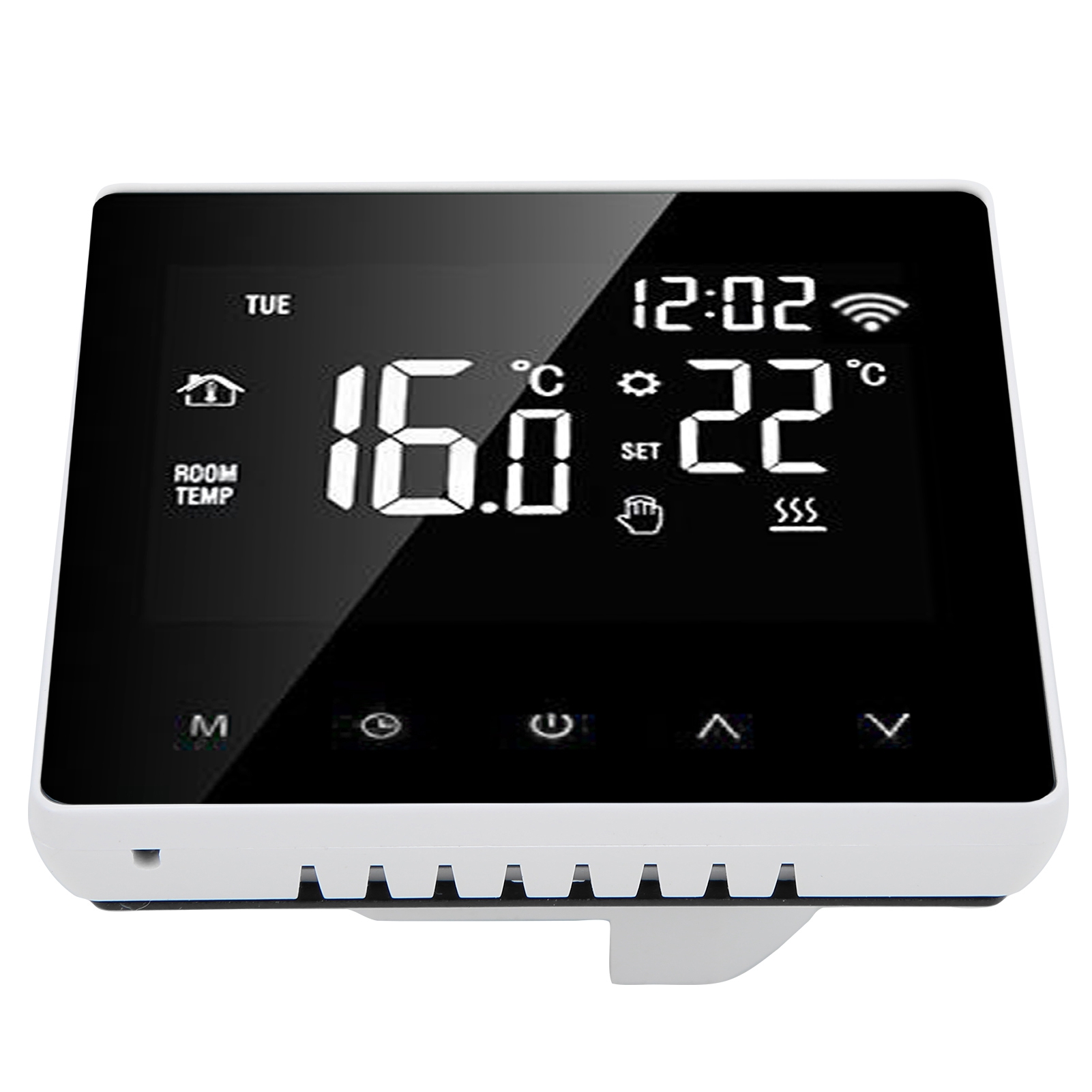 Me81h Wlan-smart-thermostat, Lcd-display, Für Elektrische Oder Wandmontierte Fußbodenheizungen Und Heizkessel, Tuya-kompatibel, 230 V Wechselstrom, Weißer Hintergrund, Weiße Tasten, 16 A