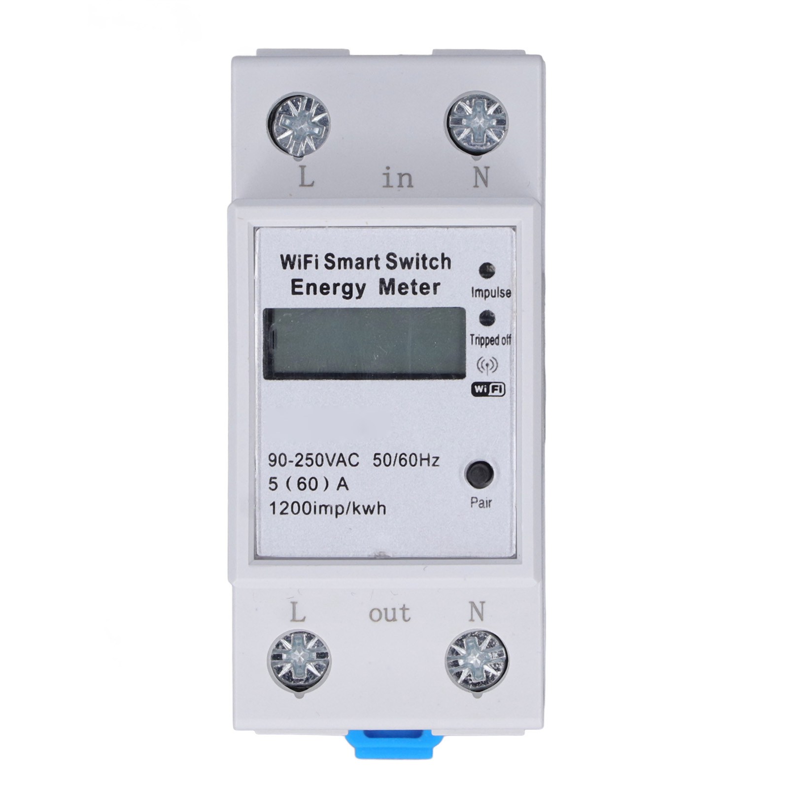 Tuya Smart Wifi Energiezähler 1-phasig 2p Din-schienenmontage Lcd-display Zmai-90 90-250v Ac Haushalt