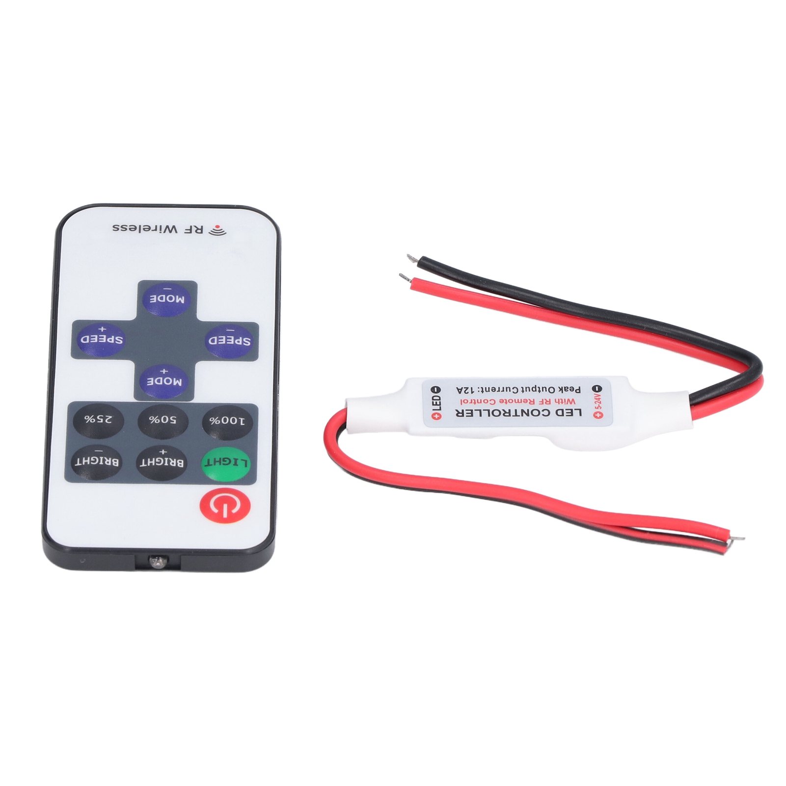 Funkfernbedienung Mit 11 Tasten, Mini-led-dimmer Mit Roter Und Schwarzer Kabelschnittstelle