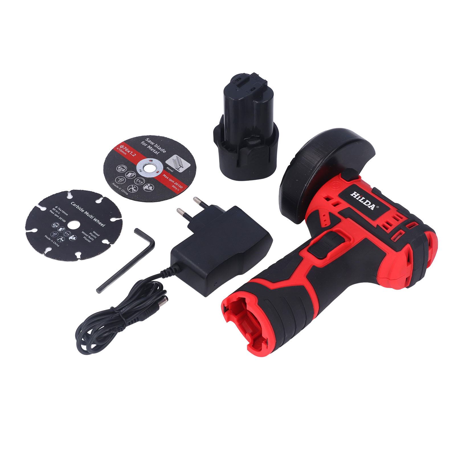 Kompakter Winkelschleifer, 12000 U/min, 12-v-poliergerät, Tragbarer Elektrischer Schleifer Mit 100–240-v-eu-adapter