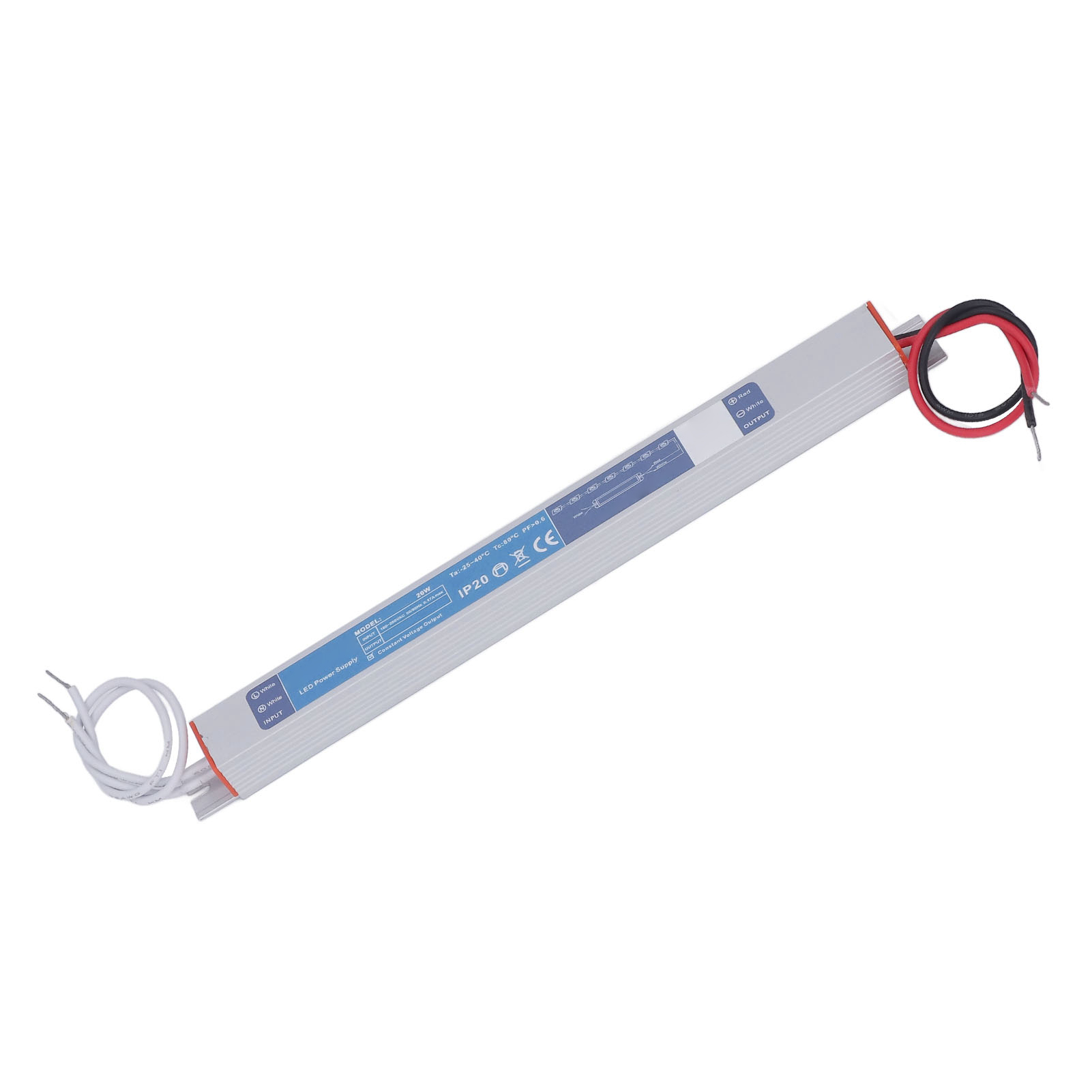 20w Led-netzteil, 24v 0,83a Transformator, Aluminiumrahmen, 180-250vac Eingang, Für Lichtleisten Und Strahler, Wasserdichter Konverter, Netzteil.