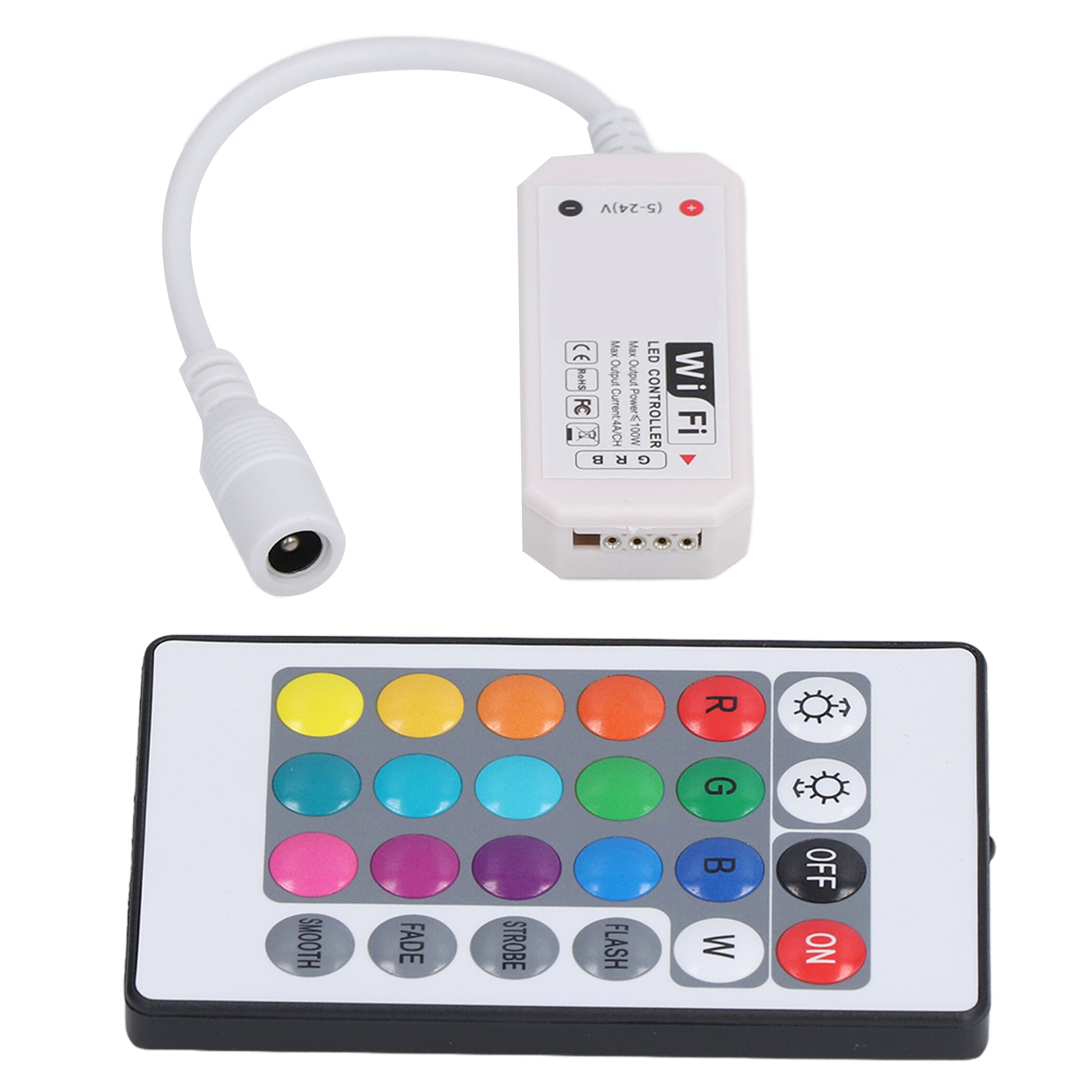 Drahtlose Led-dimmer-fernbedienung Mit 24 Tasten, 2,4 Ghz, Für Rgb-streifen, Controller Mit Sensor, Ideal Für Lichtleisten
