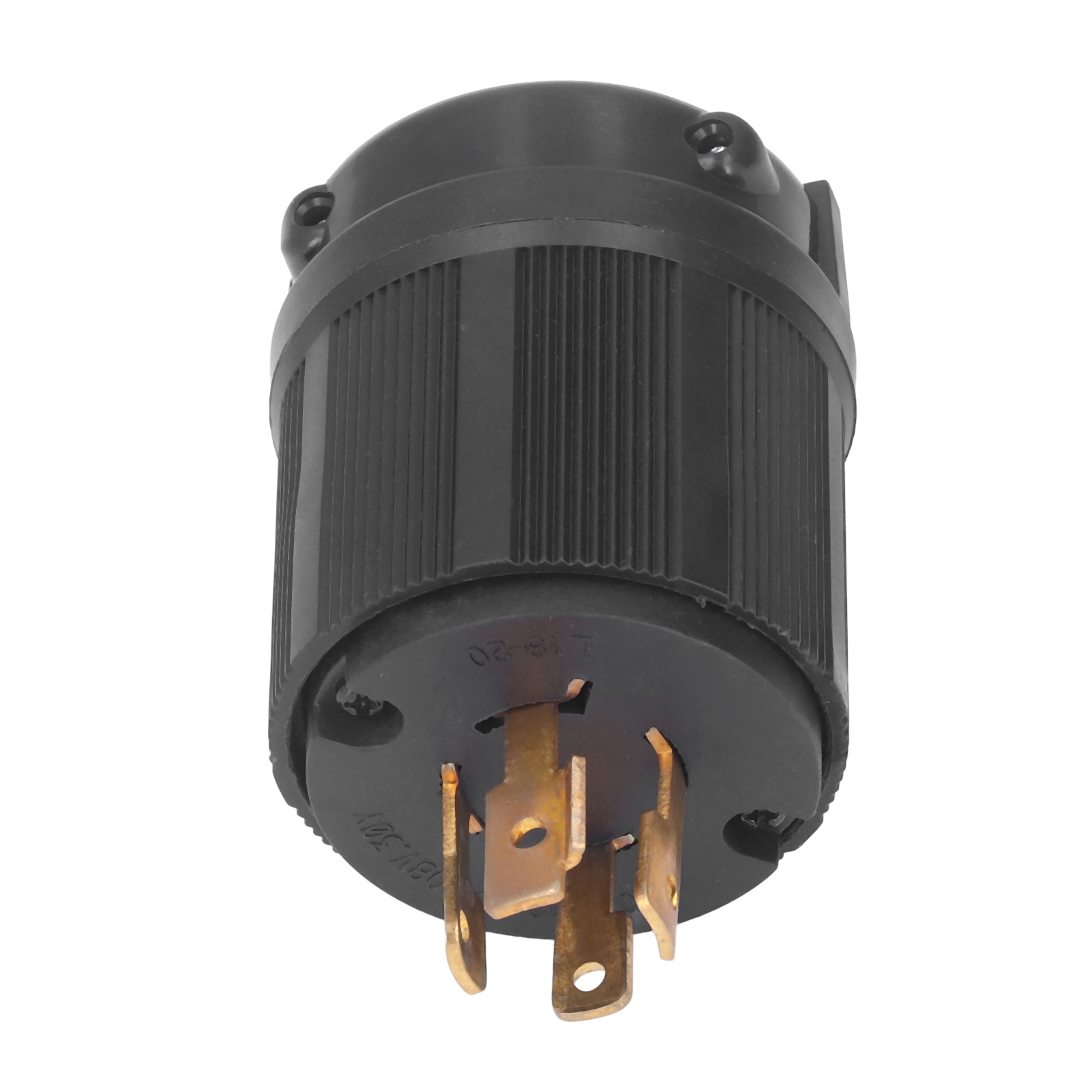 Verriegelbarer 4-poliger Industriestecker (männlich), Messingkontakte, Amerikanischer Standardstecker 120/208v 20a, Für Den Professionellen Einsatz Und In Werkstätten.