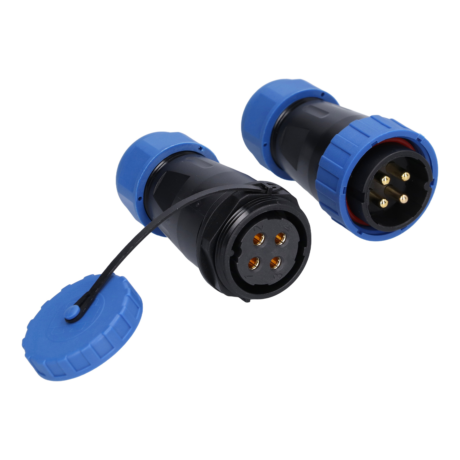 Ip68 Wasserdichter Luftfahrtstecker Lp284 45a 250v, Lötfreies Stecker-/buchsenpaar, 4-poliger Flugzeugstecker