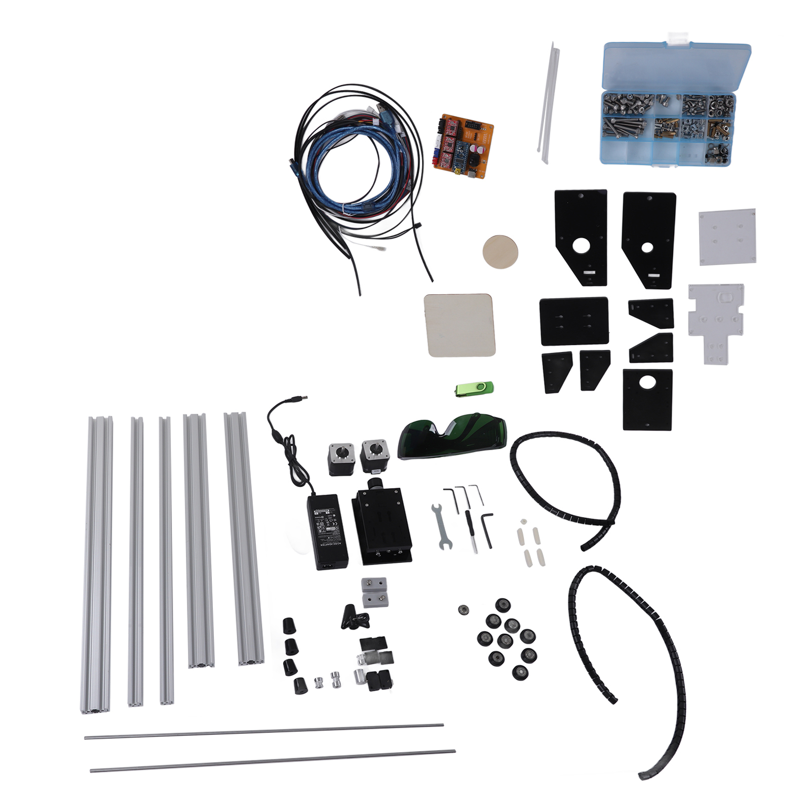 7-w-silberlasergravierer, Mini-graviermaschine Für Aluminium, Acryl, Leder Und Holz, 100–240 V Eu-stecker