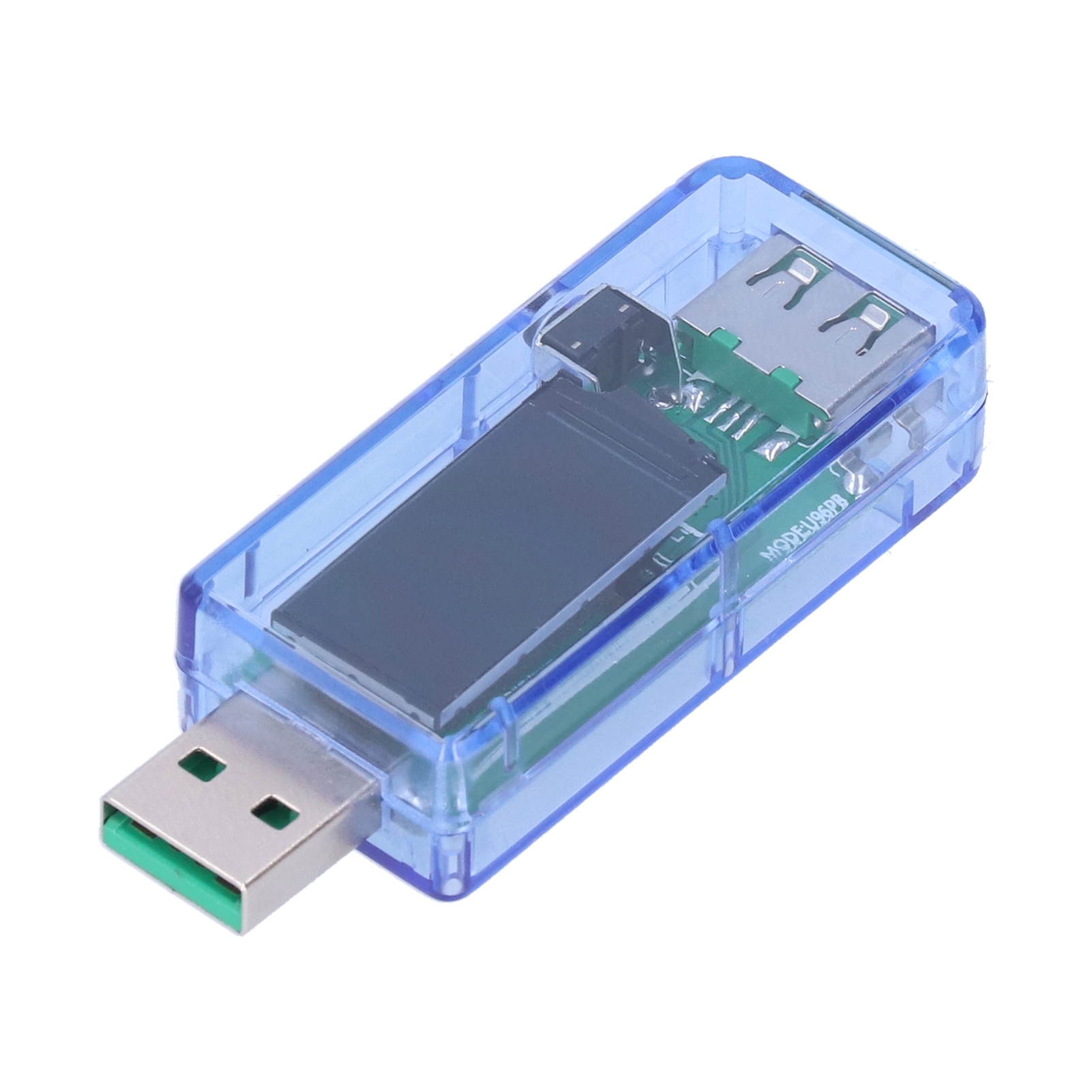 Digitaler Usb-tester Mit Lcd-bildschirm, Voltmeter Und Lastdetektor Für Android, Transparent Blau, Spannungsanzeige