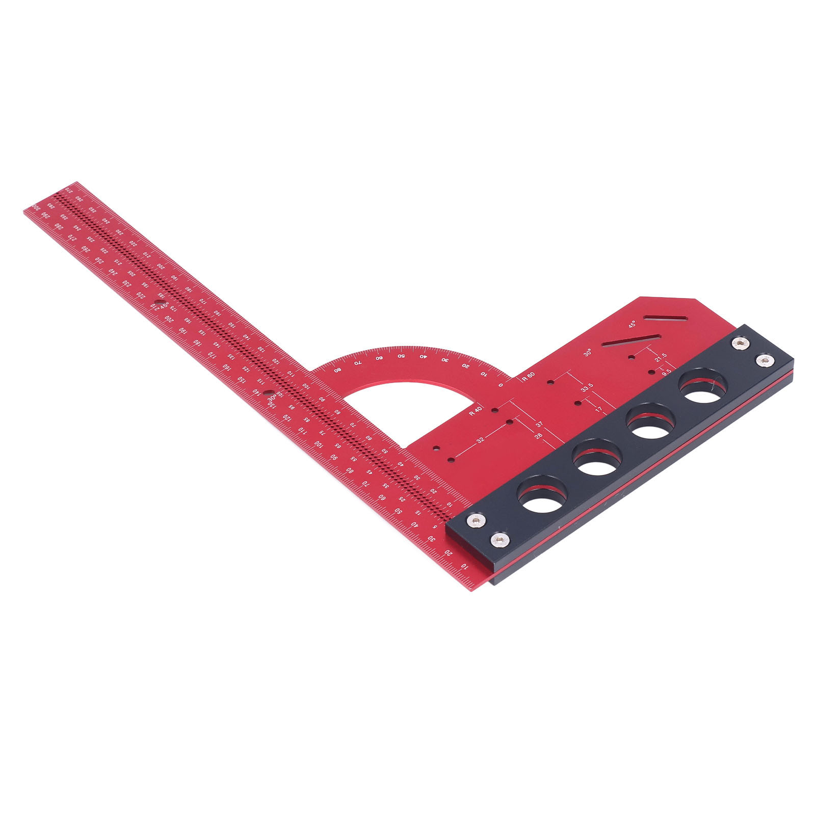 Multifunktionaler Aluminium-winkelmesser, Rechtwinkliger Lineal Mit Markierung, Misst 300 Mm, Präzisionswerkzeug Für Schreiner.