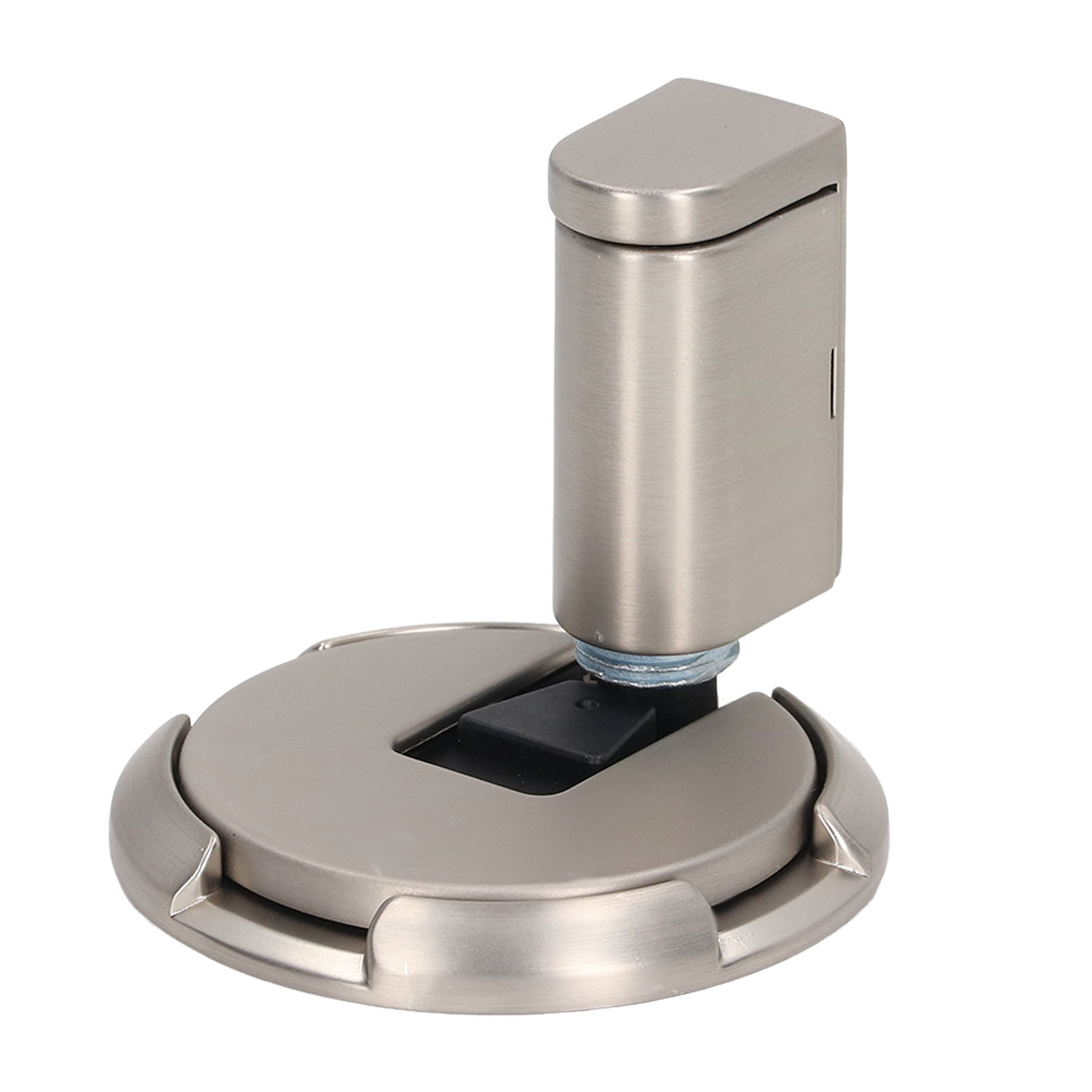 Türstopper Aus Zinklegierung, Mechanischer Türstopper Ohne Magnet, Höhenverstellbar, Oberfläche Aus Gebürstetem Nickel, Zur Wandmontage.