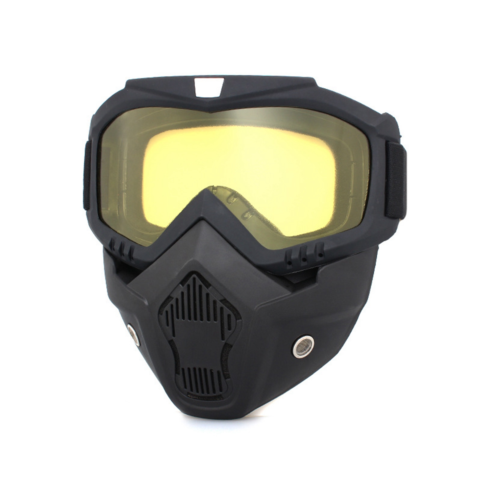 Motorradbrille Mit Helm Und Winddichtem Visier, Augenschutz Für Fahrten Im Freien, Gelbe Linse, Gesichtsschutz Inklusive.