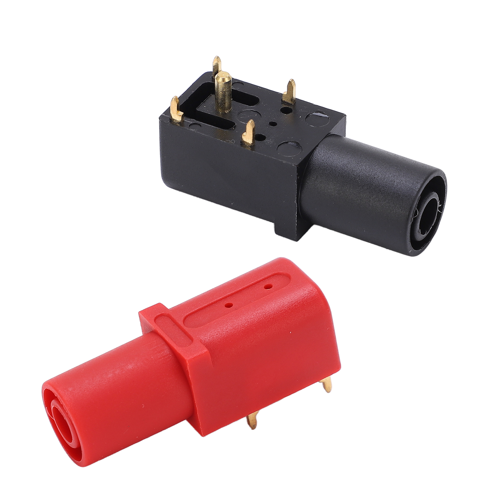 Packung Mit 2 Rechtwinkligen 4-mm-bananensteckern Für Leiterplatten, Vernickelt, Korrosionsbeständig, Sicherheitsverbinder Für Schaltungstests.