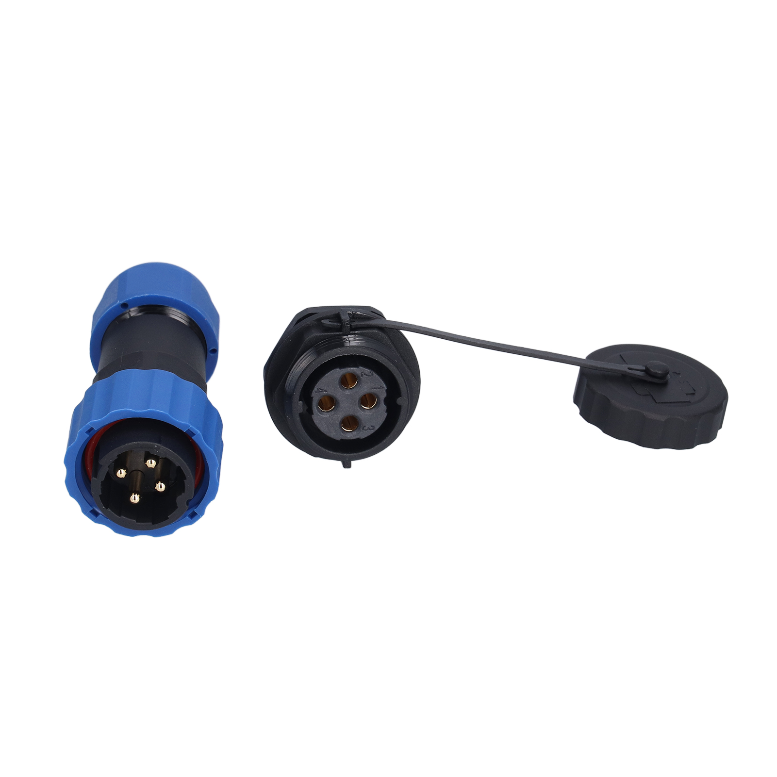 Ip68 Wasserdichter Luftfahrtstecker Sp204 380v, Stecker/buchse Mit Rückseitiger Mutter, Lötanschluss, 4 Pins, Für Industrielle Verkabelung