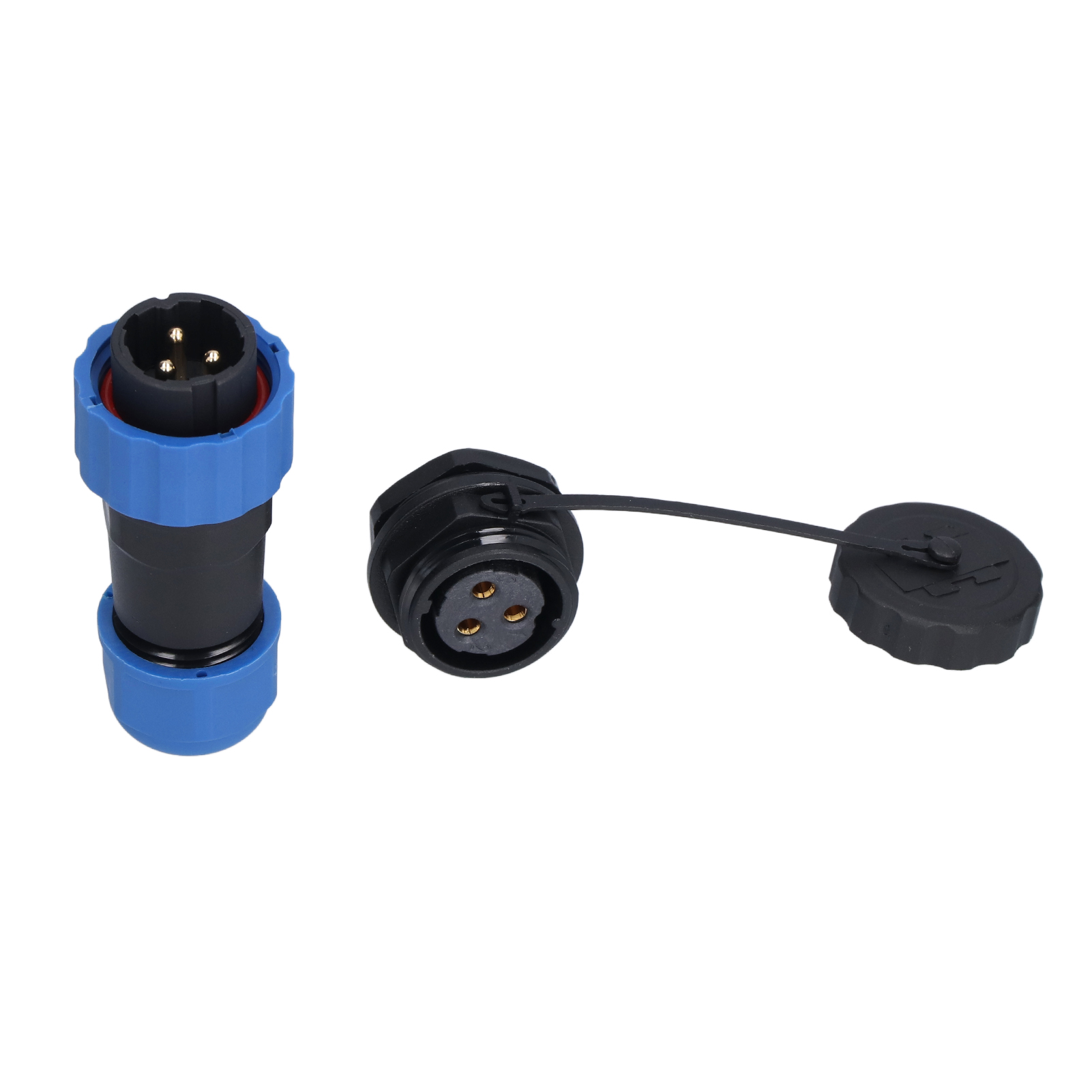 Ip68 Wasserdichter Luftfahrtstecker Sp203 380v, Stecker/buchse Mit Rückseitiger Mutter, Lötanschluss, 3 Pins
