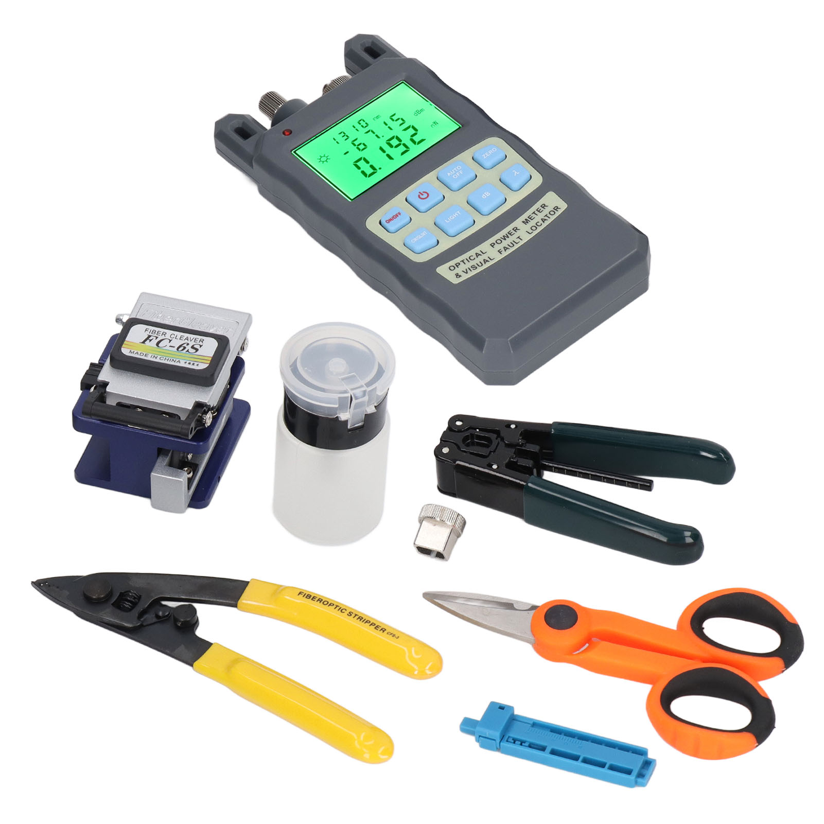 Ftth-glasfaser-set Mit Optischem Leistungsmesser, Kabelschneider, Abisolierzange, Miller-zange Und Kabelklemme Für Den Anschluss