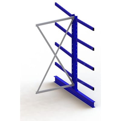 Meta Kragarmregal Anbau IPE140 doppelseitig 2000 x 1000 x 1600 mm Enzianblau + 8 Armen je Ständer