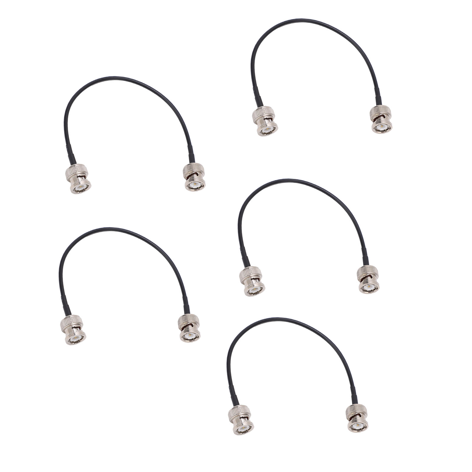 5-teiliges Bnc-koaxialkabel (stecker Auf Stecker), Q9-stecker, Tfl-rg58-18-stromkabel, 50 Ω Impedanz, 1,8 M Länge, Für Cctv- Und Hf-geräte.