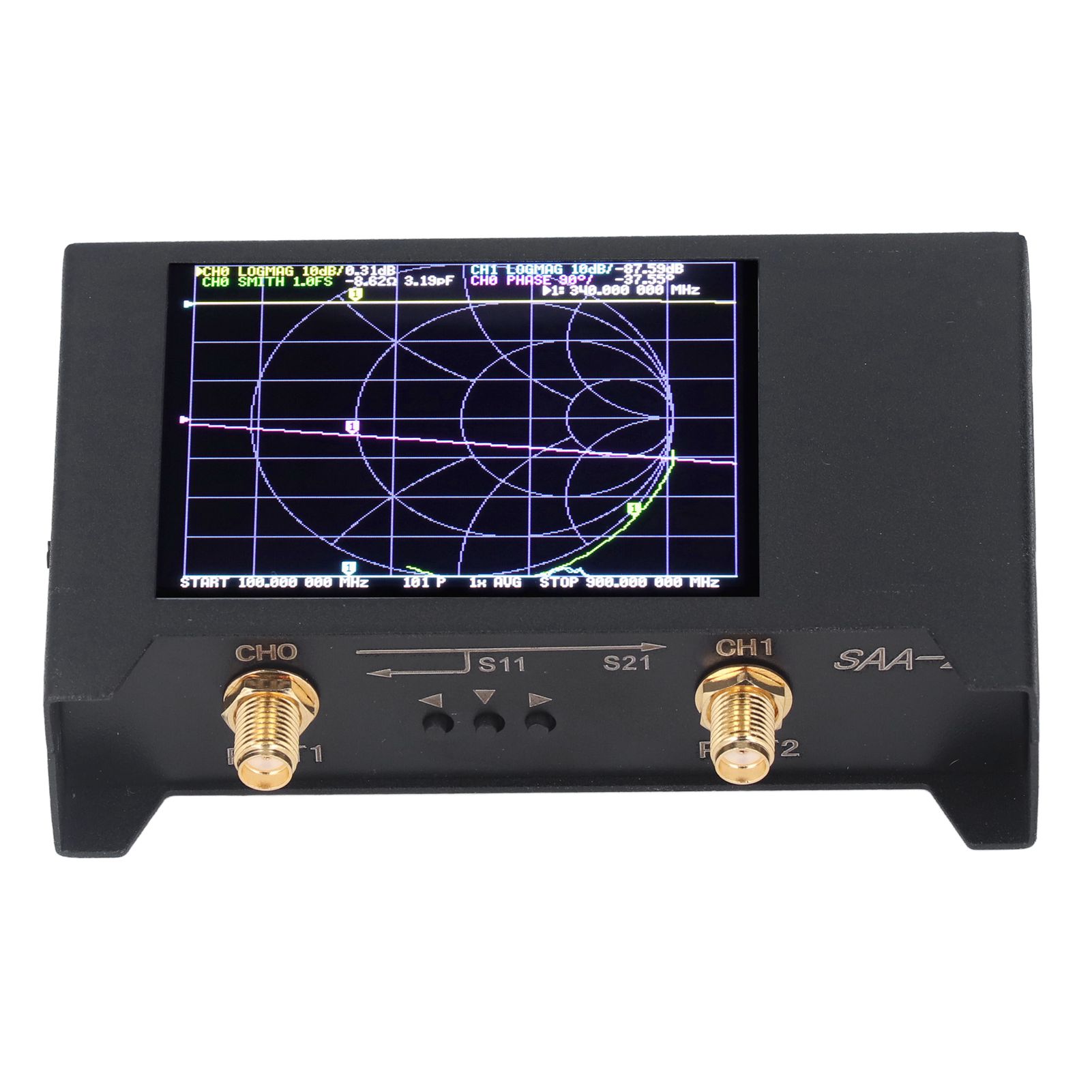 Vektornetzwerkanalysator (50 Khz–3 Ghz), 2,8-zoll-bildschirm, Usb-schnittstelle, Tragbares Frequenzmessgerät Mit Eingebautem Akku