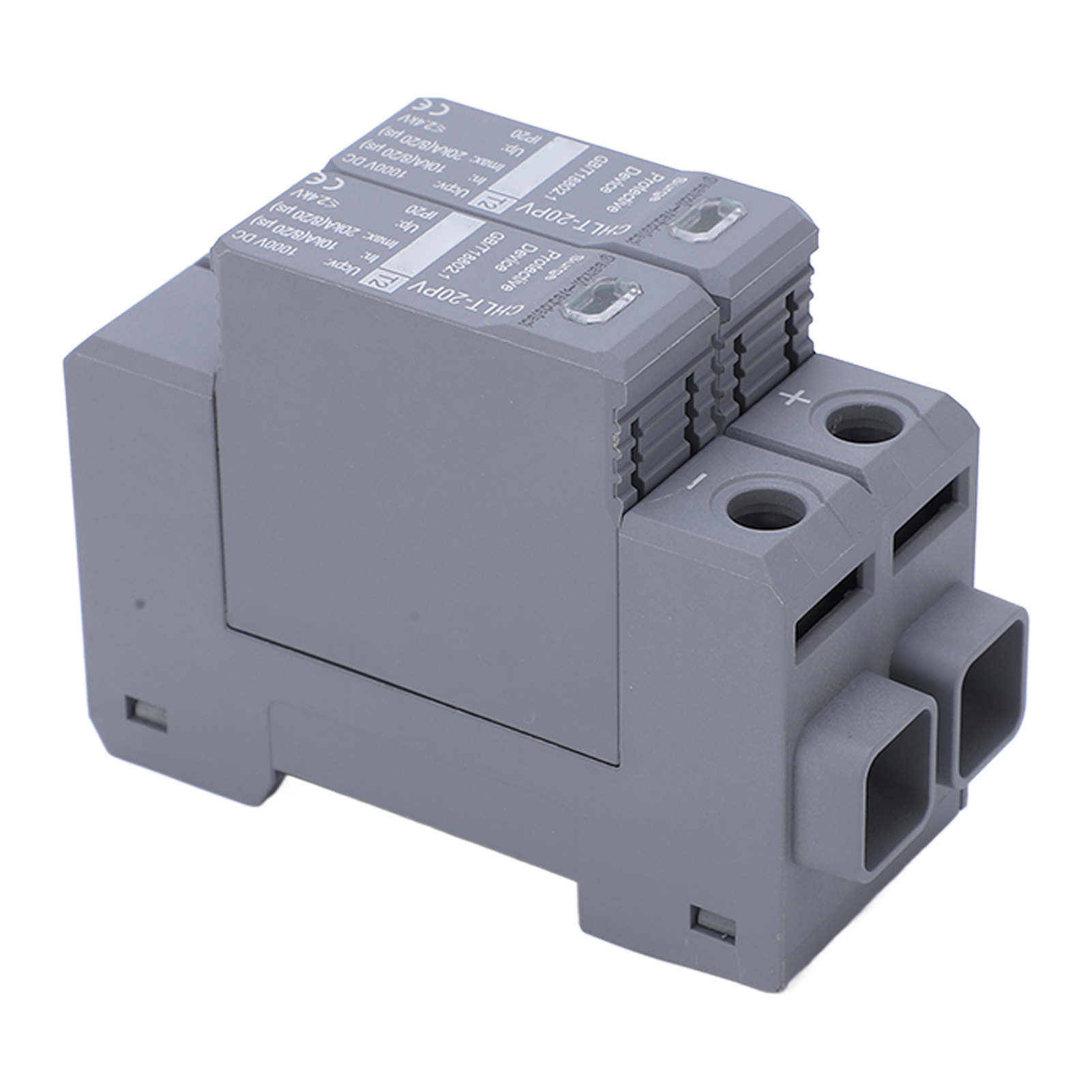 Modularer 2p 10-20ka Überspannungsableiter, 36mm Din-schiene, Dc 1000v Blitzableiter, Überspannungsschutz, Einfache Installation.
