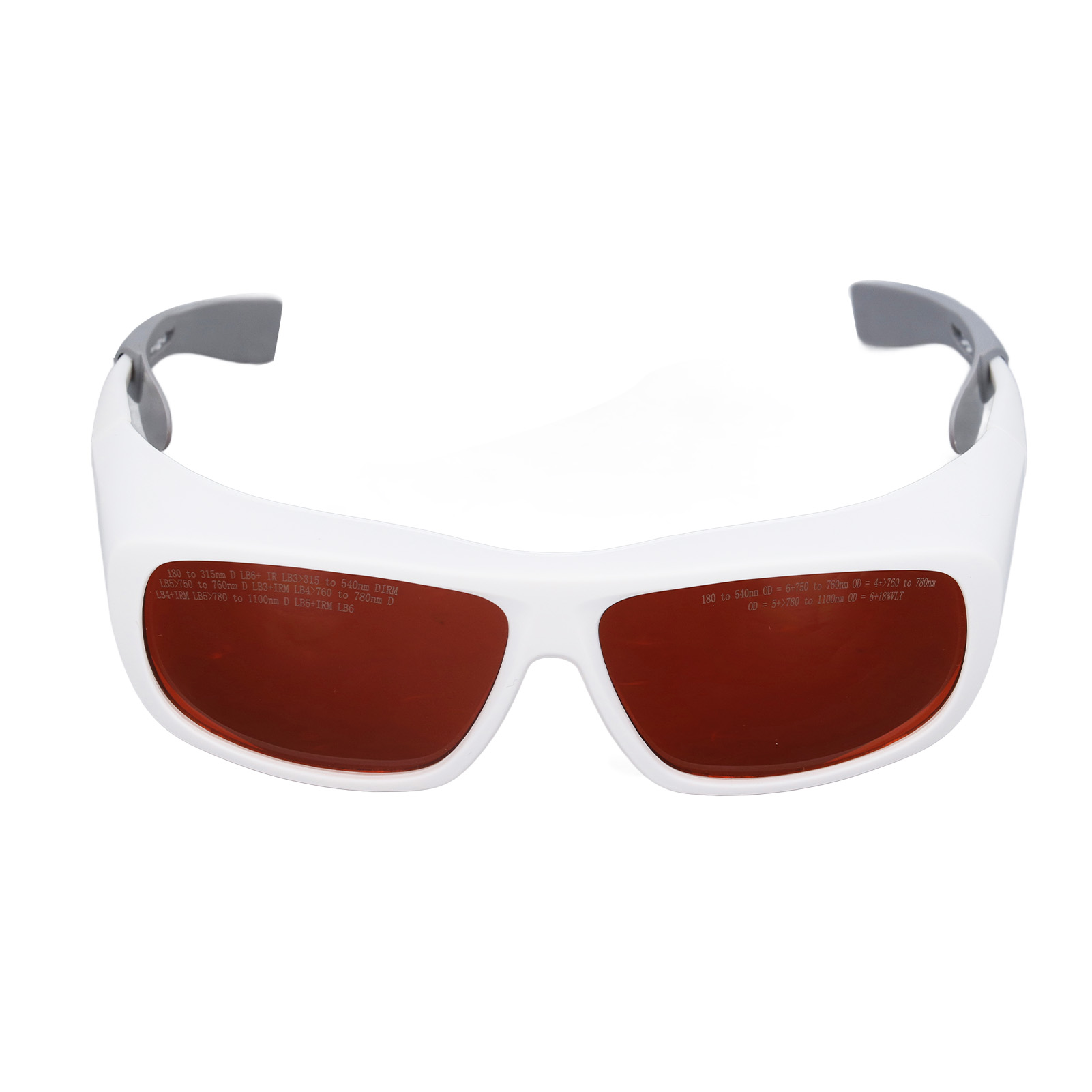 Pc-laserschutzbrille 180–540 Nm, 750–1100 Nm, Schnelle Reaktionszeit, Augenschutz, Weiß, Leichte Laserschutzbrille