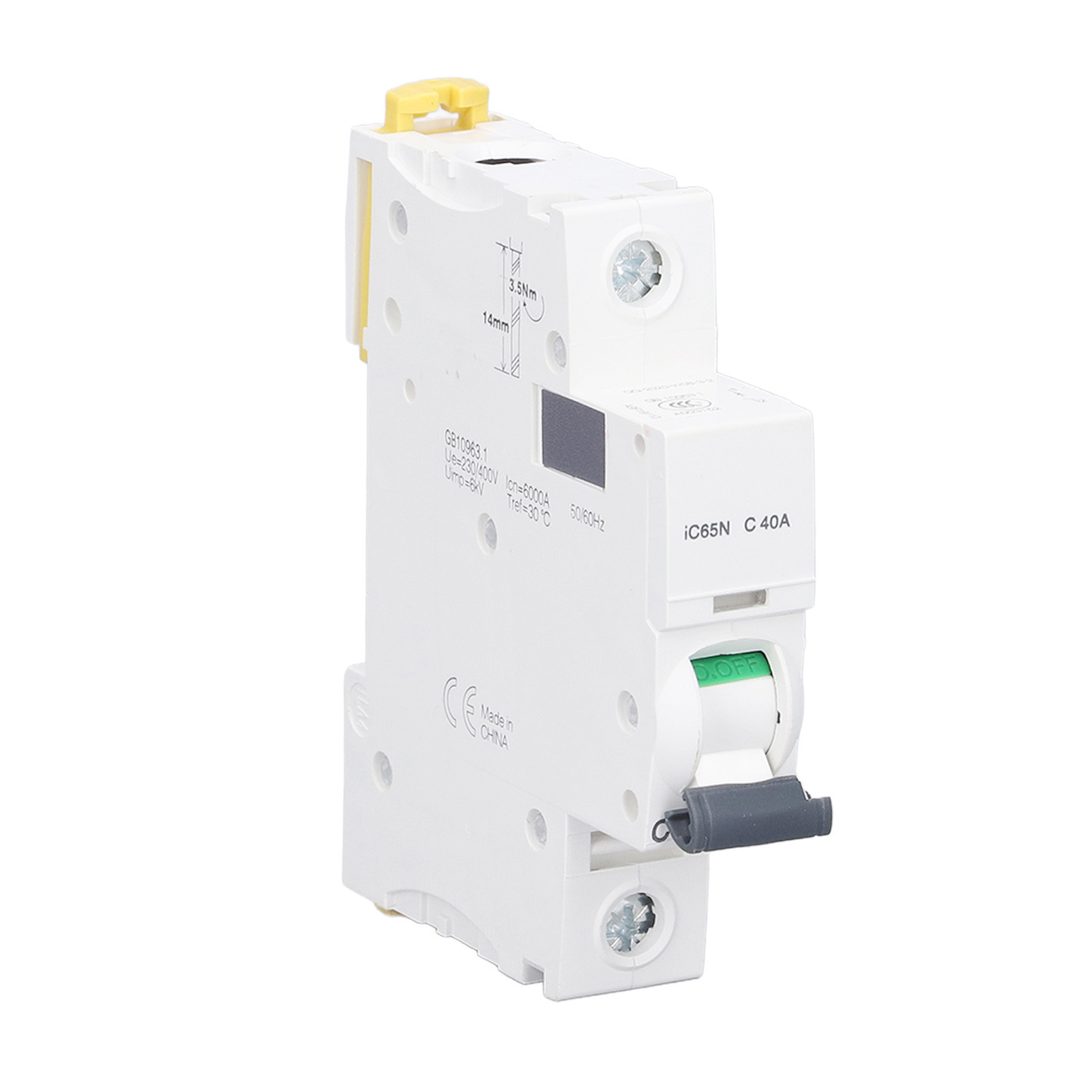 Leitungsschutzschalter 1p 40a 230v/400v, Niederspannungsschutzschalter, Din-schienenmontage, Elektrische Sicherheitsvorrichtung