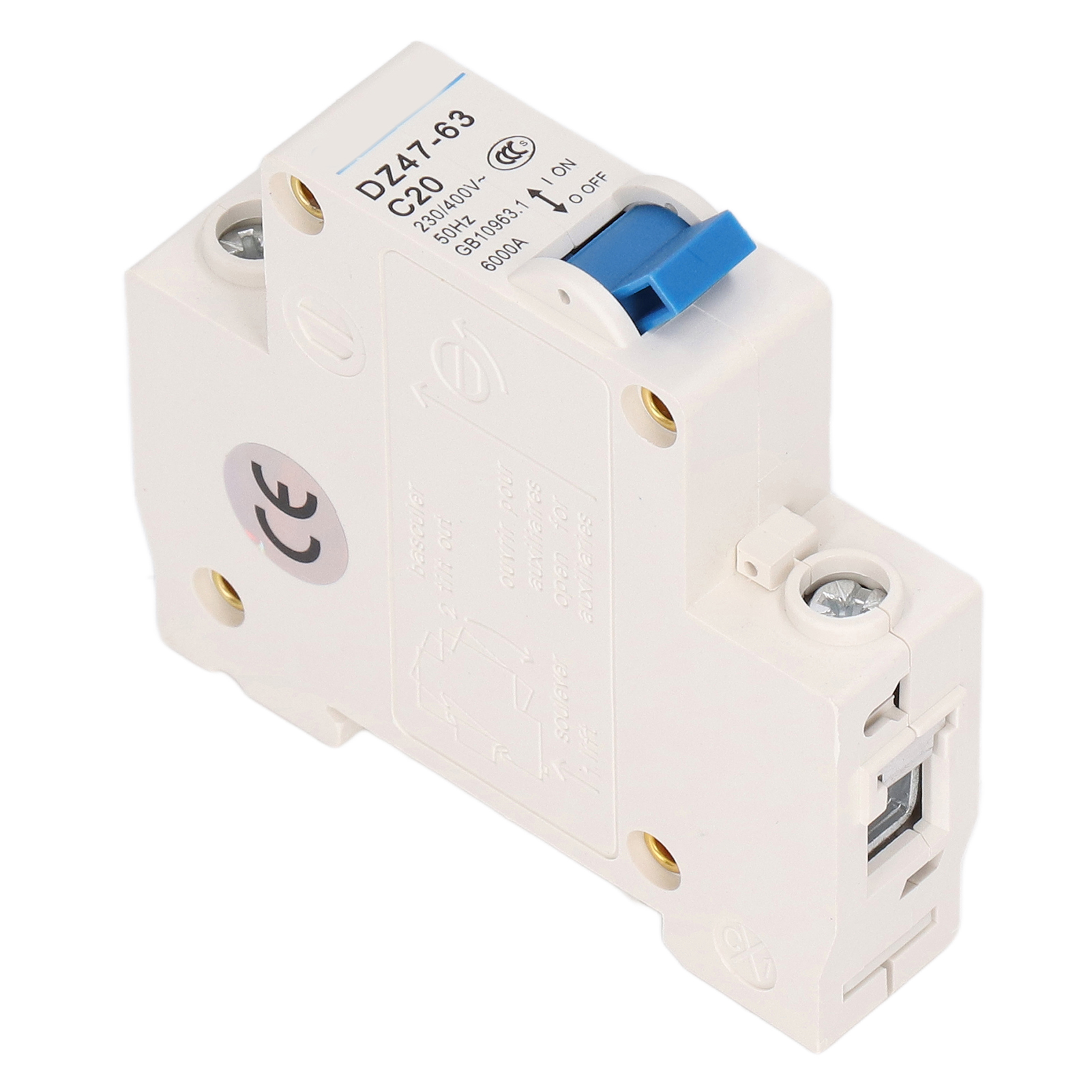 Mini-leitungsschutzschalter (1p) 20a Din-schiene 6000a Abschaltvermögen 230v 400v Haussicherung