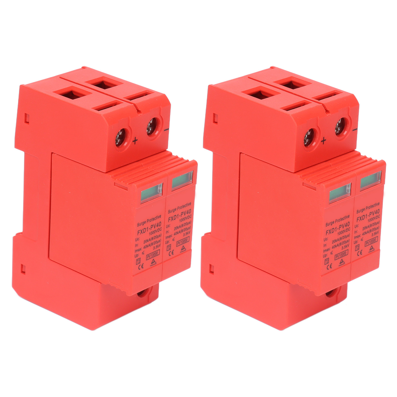 Gleichstrom-photovoltaik-überspannungsableiter 2p 40ka 1000v Mit Fernsignal, 2er-pack Fxd1-pv401000v Überspannungsschutzgeräte