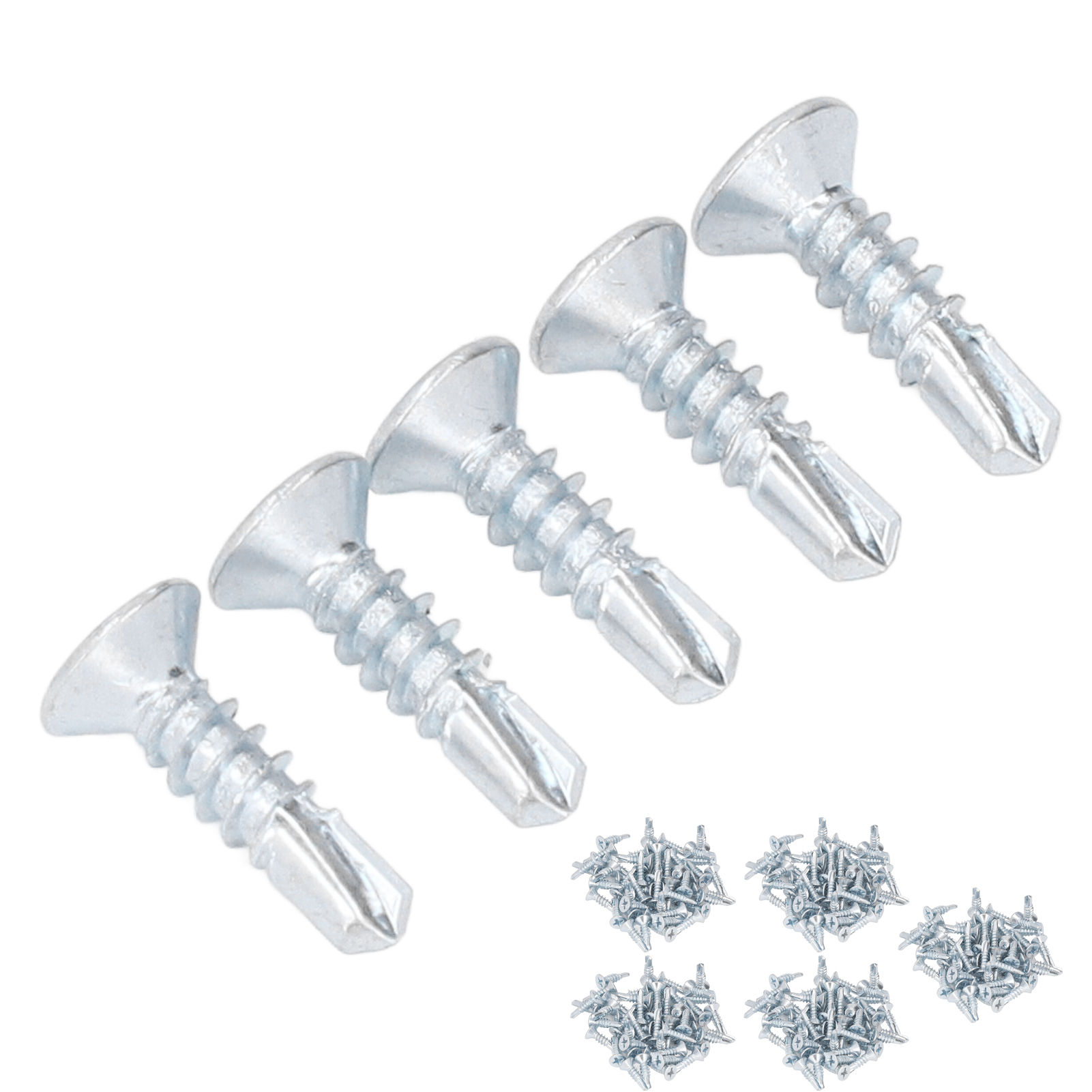 Selbstbohrende Schrauben 250 Stück M4,2x16mm, Verzinkter Kohlenstoffstahl, Senkkopf, Für Blech Und Metall, Hochbelastbare Ersatzschrauben.