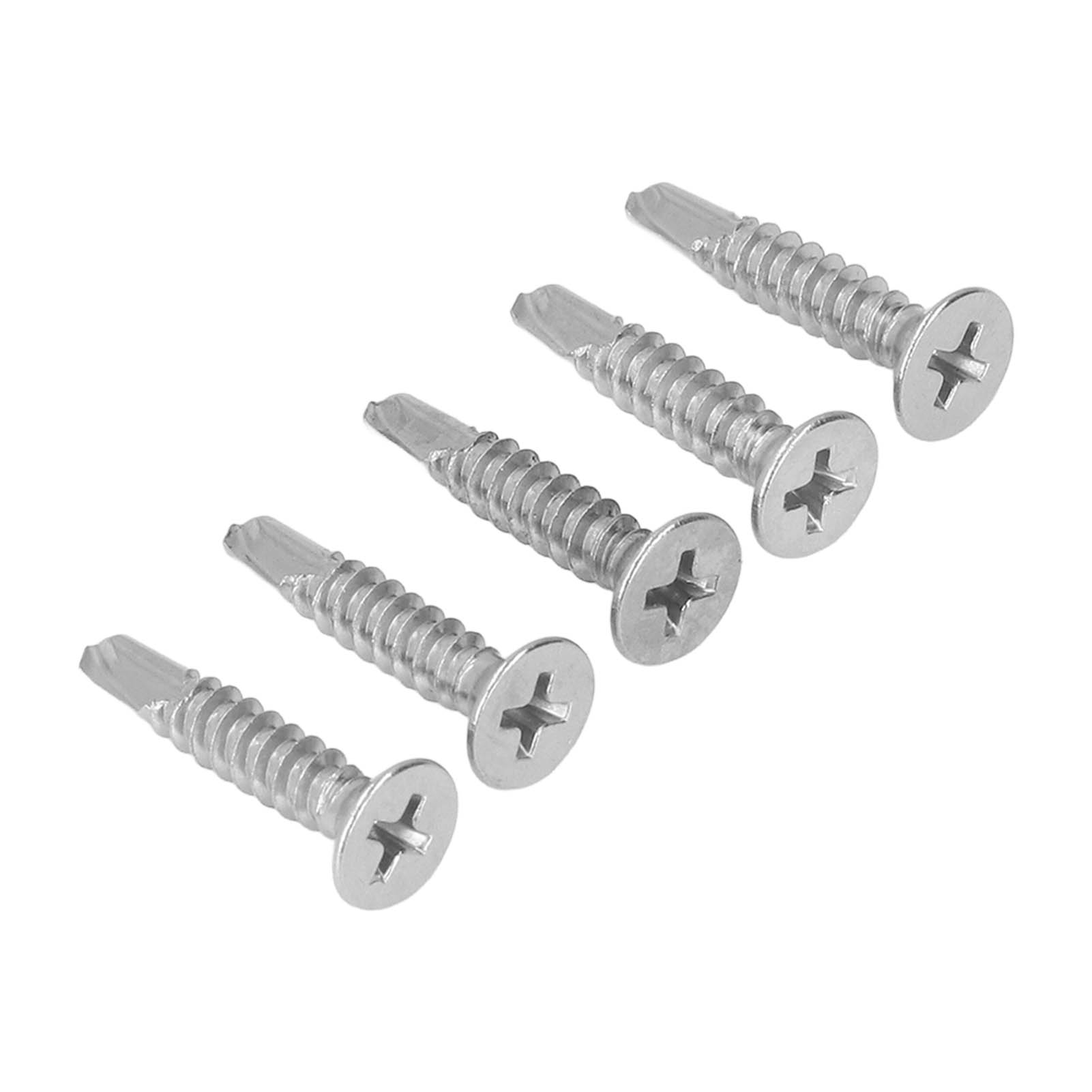 Selbstbohrende Holzschrauben Mit Senkkopf, 200 Stück, Edelstahl 410, 25 Mm, M4.2-18, Metallschrauben.