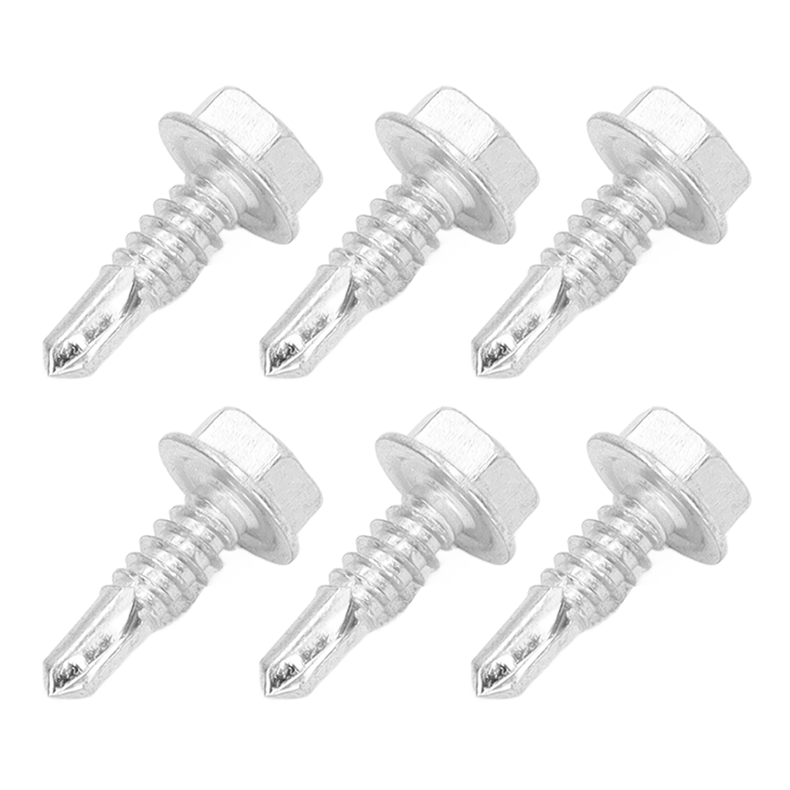M4,8 X 16 Mm Schrauben, 250 Stück, Weiß Verzinkter Kohlenstoffstahl, Sechskantkopf Mit Unterlegscheibe, Selbstbohrende Schrauben Für Blech Und Metalle, Robuste Ausführung