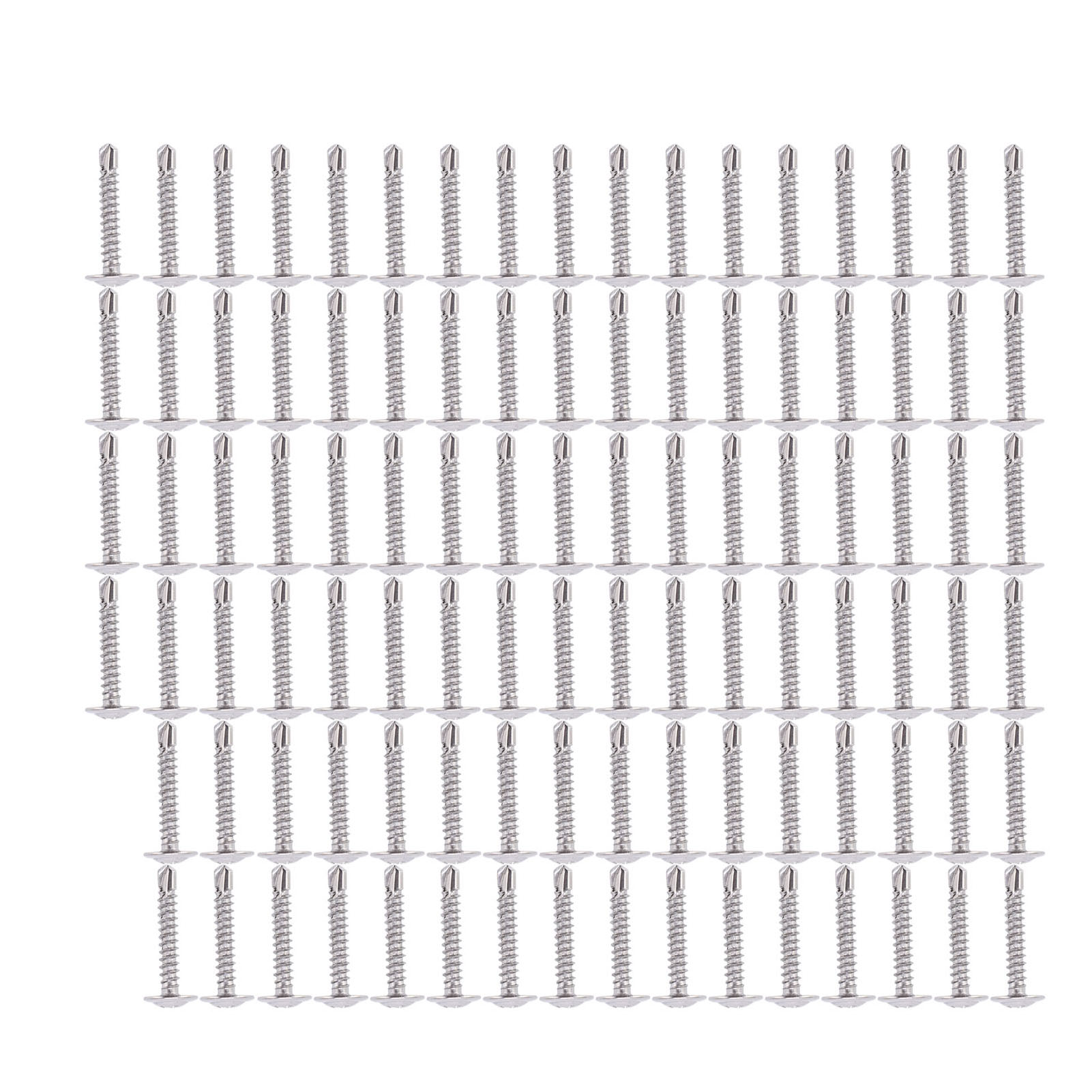 Selbstbohrende Maschinenschrauben M4,2 X 25 Mm, Integrierte Unterlegscheibe, Packung Mit 100 Stück Aus Edelstahl, Befestigungsset Für Heimwerker Und Montagearbeiten.