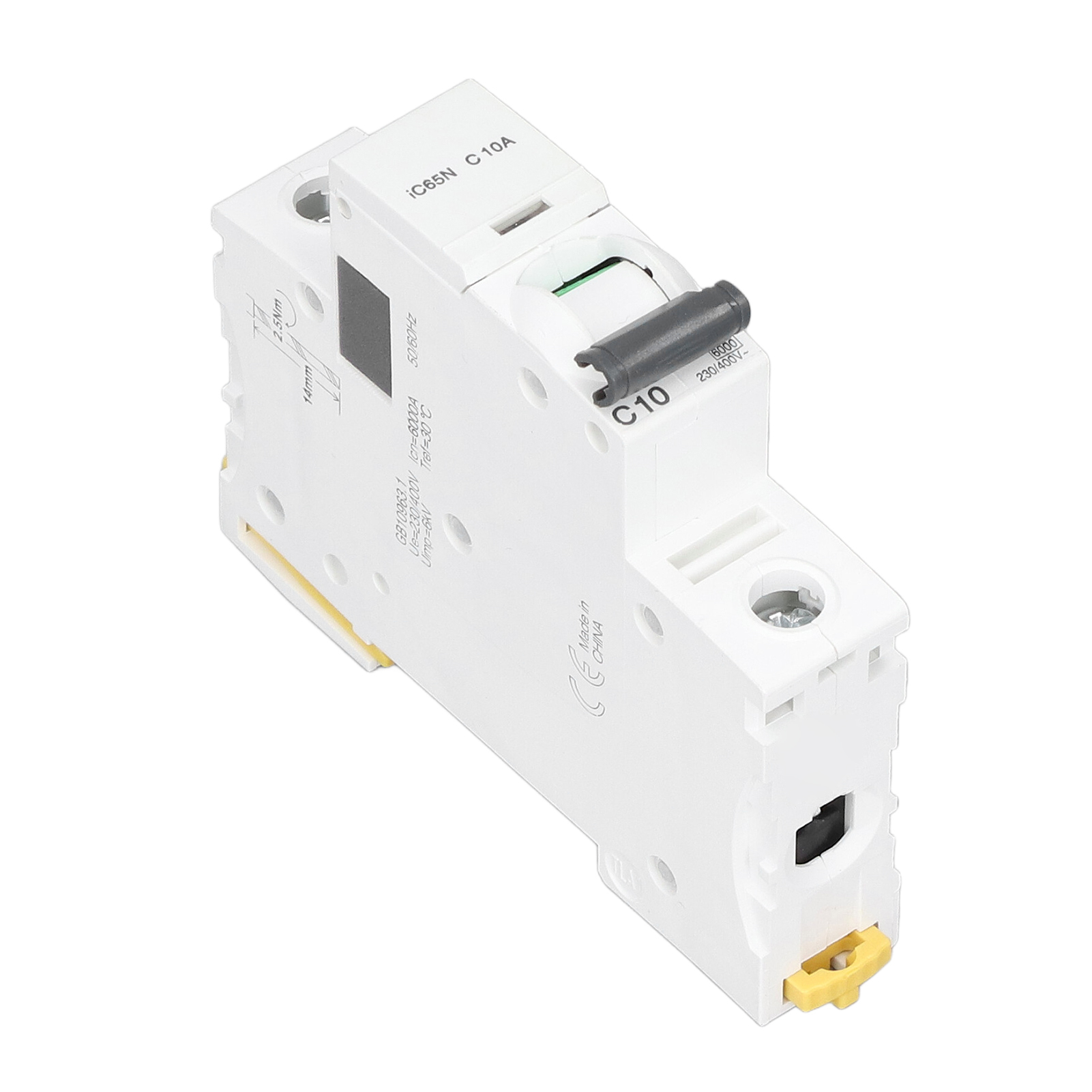Modularer 1p-differenzial-leistungsschalter Ic65n C10a 10a, Din-schiene, 230v/400v, Trennschalterschutz.
