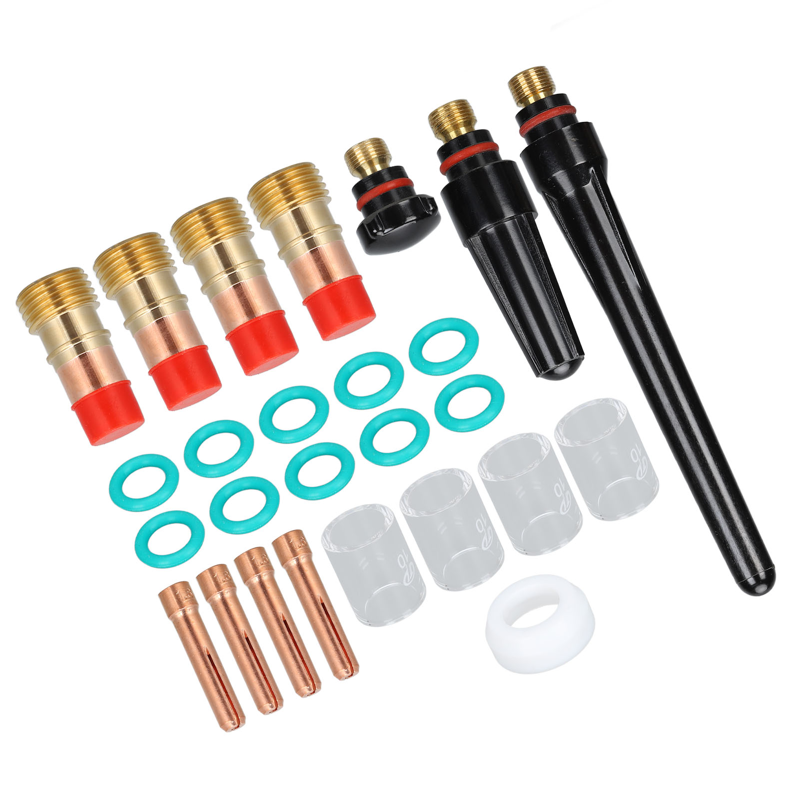 Tig-verbrauchsmaterialset Für Wp-17 Wp-18 Wp-26 Brenner: Elektroden, Klemmen, Glasdüsen, Unterlegscheiben, Schweißersatzteile.