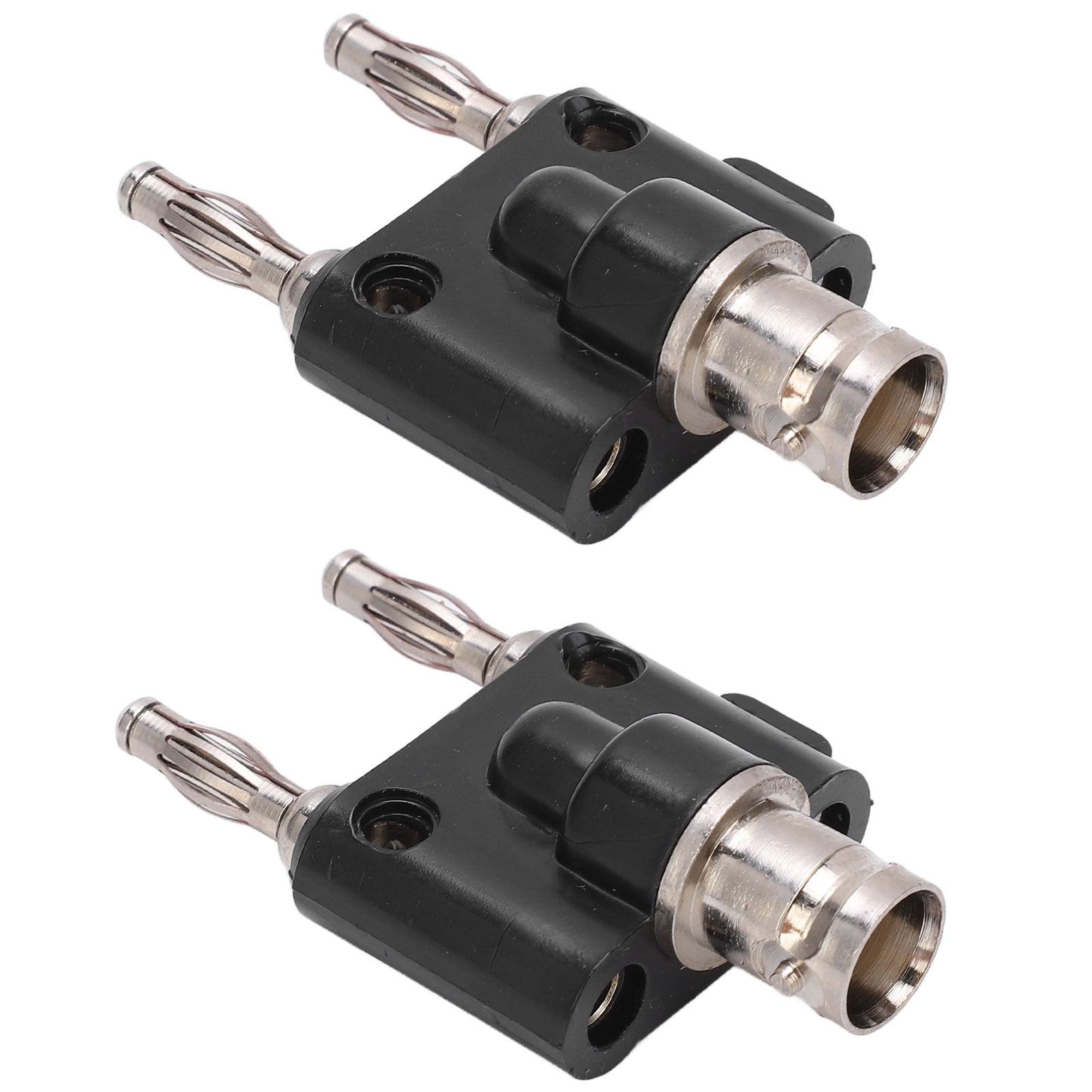 Satz Mit 2 4mm Bananenstecker-adaptern J.20022, Weiblicher Bnc-anschluss Auf Zweireihigen Bananenstecker, Testbuchsenstecker, Goldkontakt.