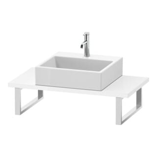 Duravit Konsole Compact L-Cube 80-200x48cm, 1 AS, Stär 3cm, we. hgl