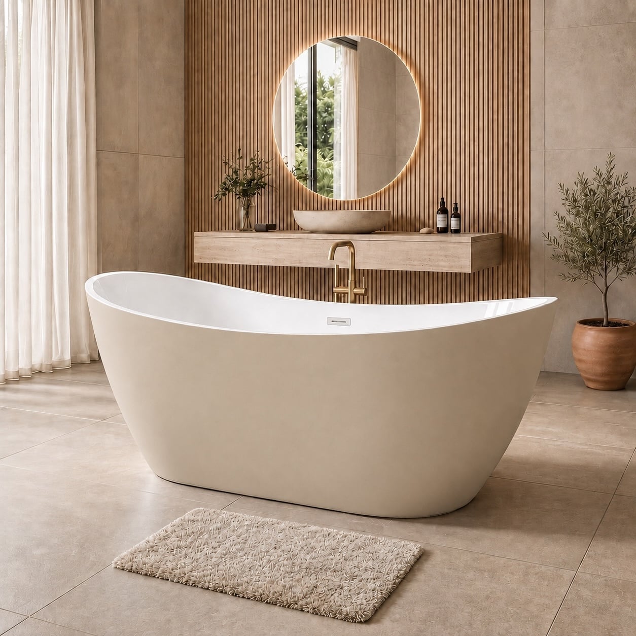 Badplaats Freistehende Badewanne Alegre 170 X 78 X 68 Cm Cashmer