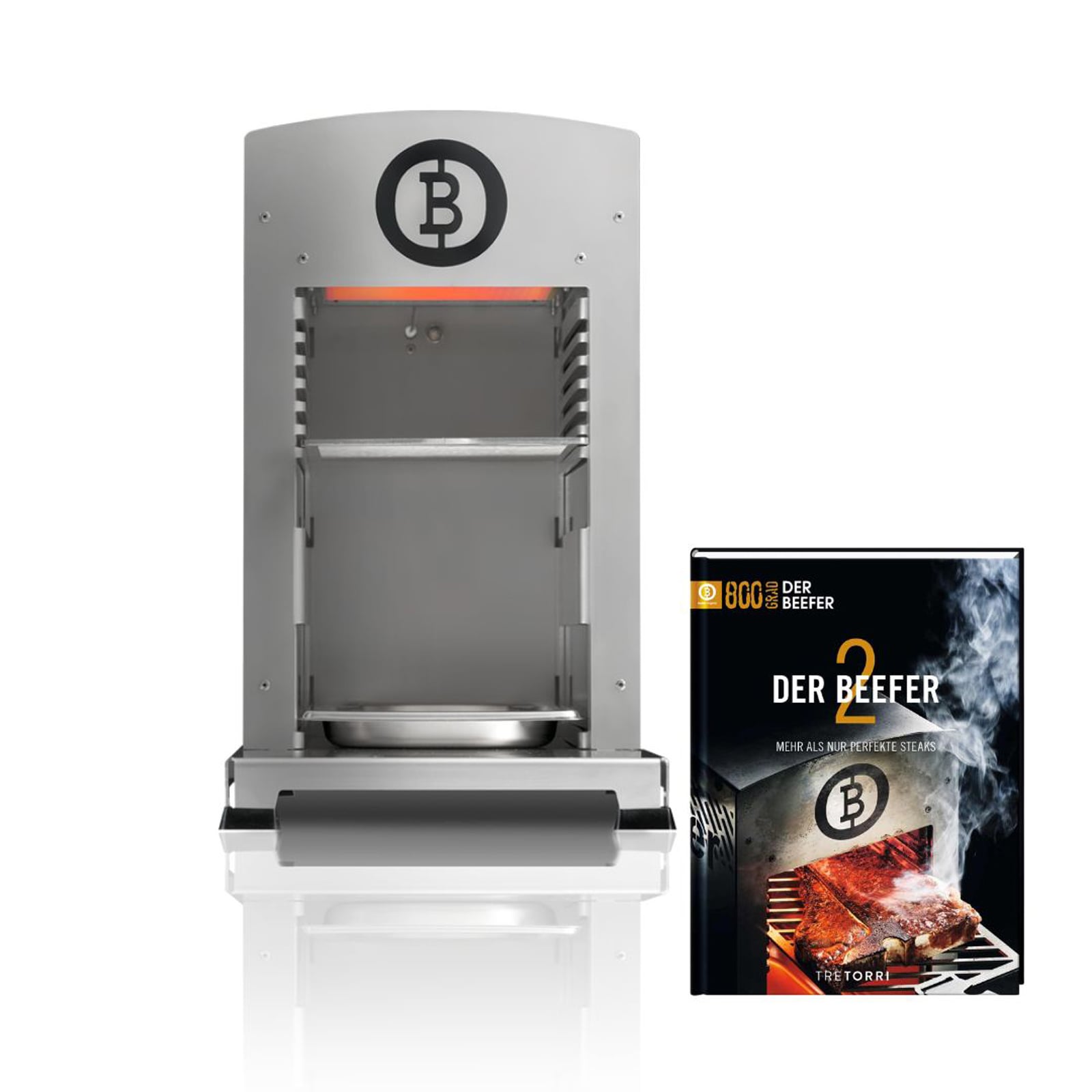 Beefer One Pro De/at 50 Mbar Propan 800°c Oberhitzegrill Mit Kochbuch "der Beefer 2" Im Set - 1110001-set2