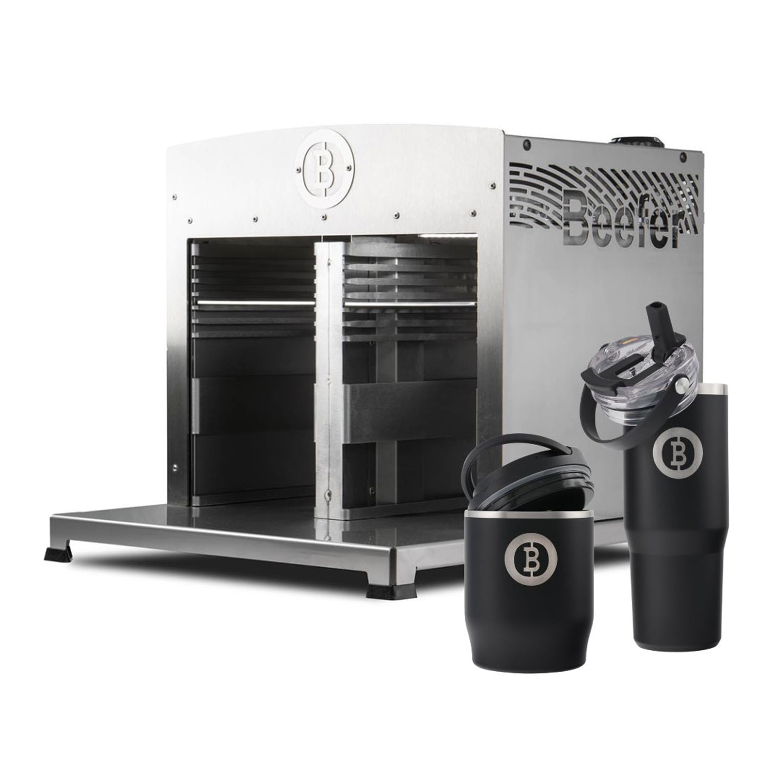 Beefer Twin Pro De/at 50 Mbar Propan Mit Trennwand 800°c Oberhitzegrill Mit Thermobecher & Thermobehälter Im Set - 1130011-set1