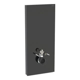 Geberit Wand-WC-Modul Monolith Plus Bauh. 114cm, Fr. Gl. sw, S. Alu SW-chrom