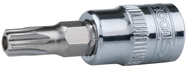 KS Tools 1/4" CHROMEplus Bit-Stecknuss TX mit Stirnlochbohrung,TB25