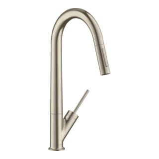 hansgrohe Spültisch-Einhebelmischer 270 Axor Starck mit Ausziehbrause, brushed nickel