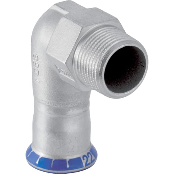 Geberit bergangswinkel Mapress d 18mmxR 1/2, labs-f, 90G, m AG, ES