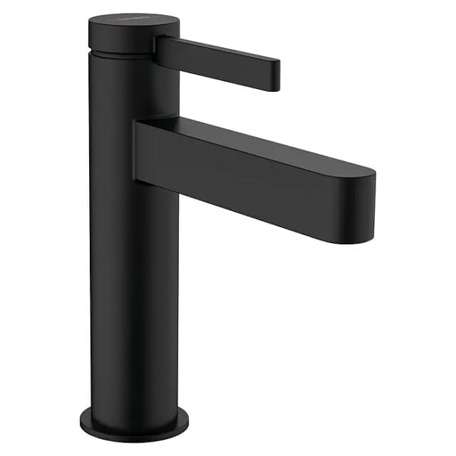hansgrohe Waschtisch-Einhebelmischer 110 Finoris m Push-Open-Ablaufgarnitur, schwarz matt