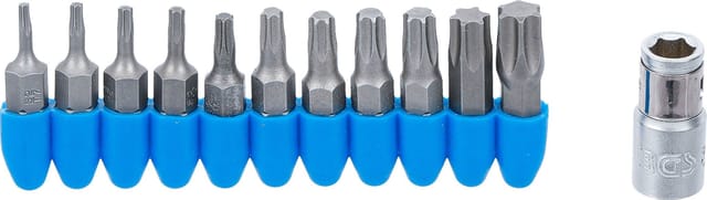 BGS Bit-Satz Antrieb Außensechskant 6,3 mm (1/4 Zoll) Abtrieb T-Profil (für TX) 11 teilig
