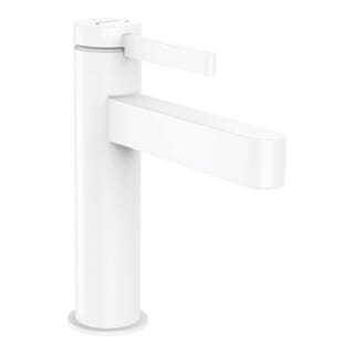 hansgrohe Waschtisch-Einhebelmischer 110 Finoris mit Zugstangen-Ablaufgarnitur, mattweiß