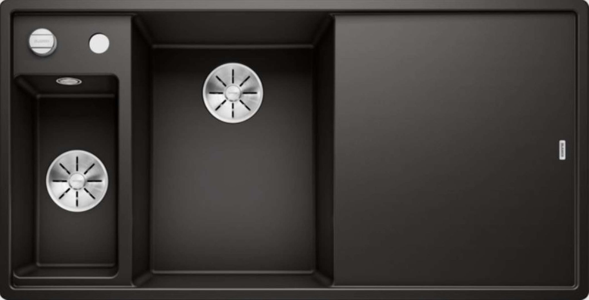Axia Iii 6 - Silgranitspüle, 100x51 Cm, Mit Ablaufsystembedienung Und Zubehör, Schwarz 525848 - Blanco