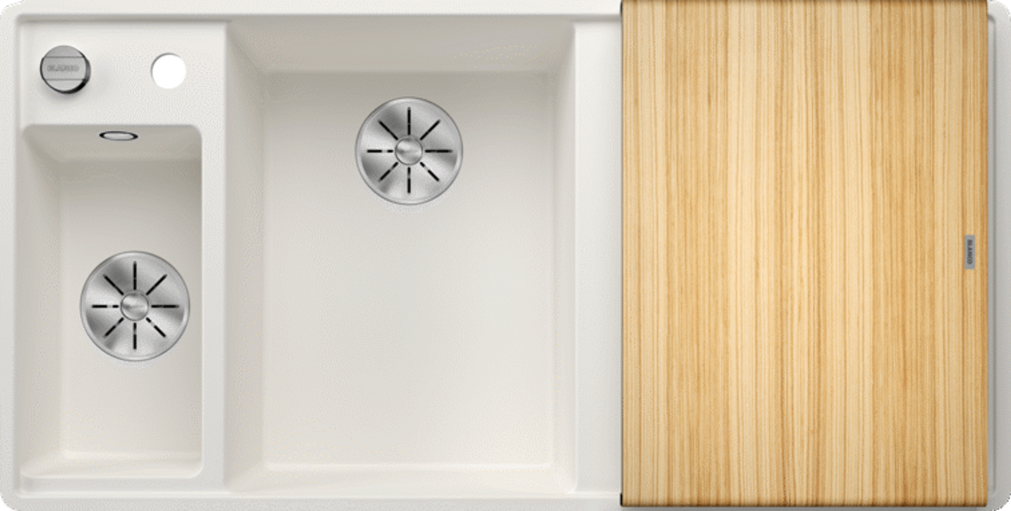 Blanco Silgranit Spülbecken, Axia Iii 6 S-f, Weiß 990 X 500 Mm, Hauptbecken Links
