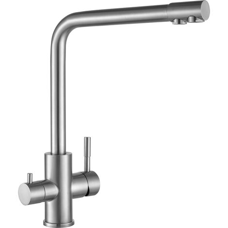 Cecipa Robinet De Cuisine Purificateur D'Eau Pour L'Eau Chaude/froide Et L'Eau Filtrée - 3 En 1 Mitigeur De Cuisine Avec 2 Leviers De Commande Séparés - Mitigeur De Evier Pour Sstème D'Osmose