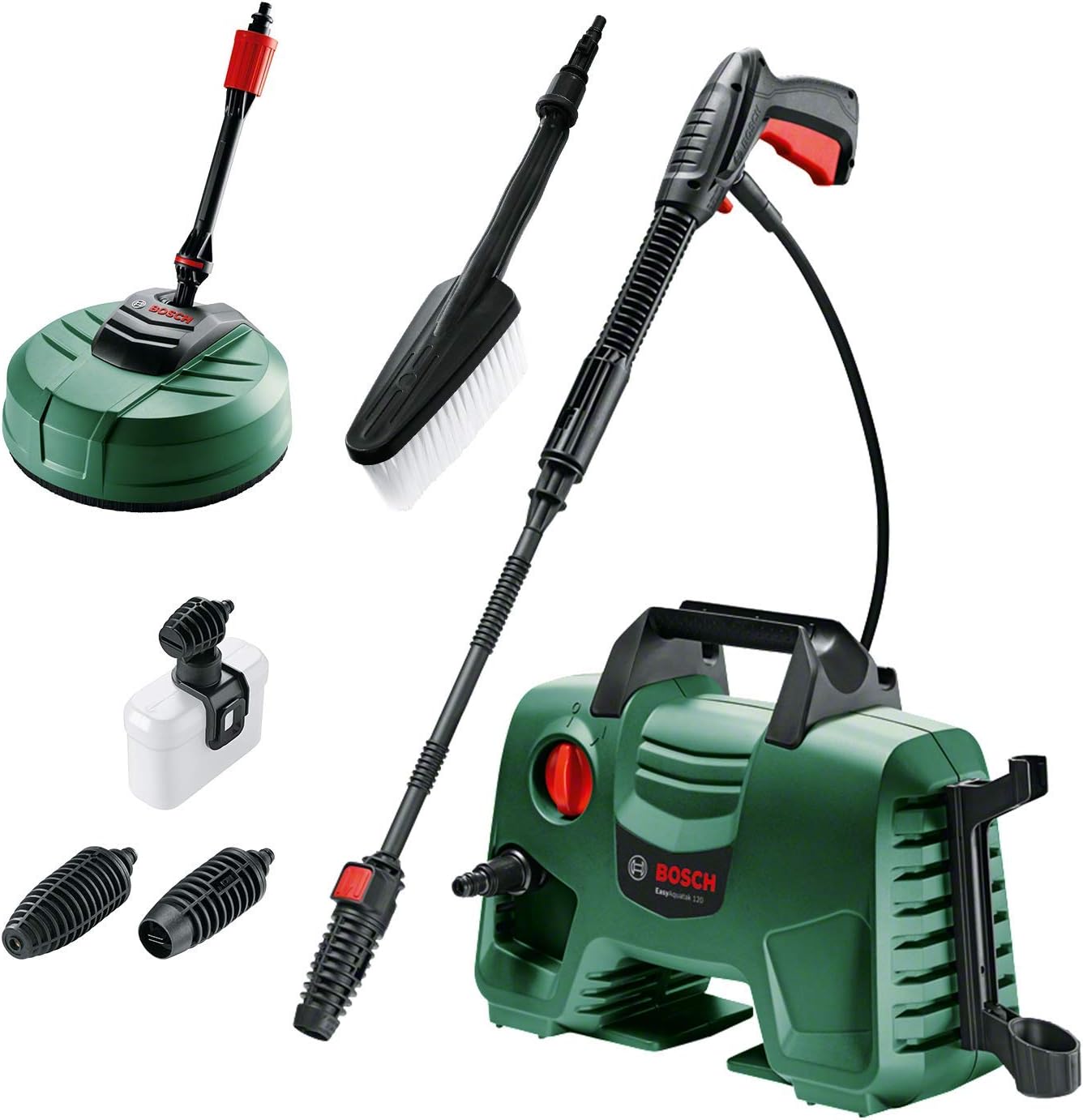 Bosch Hochdruckreiniger Easyaquatak 120 (1500 Watt, Max. Druck: 120 Bar, Max. Fördermenge: 350 L/h, 7 Zubehörteile)