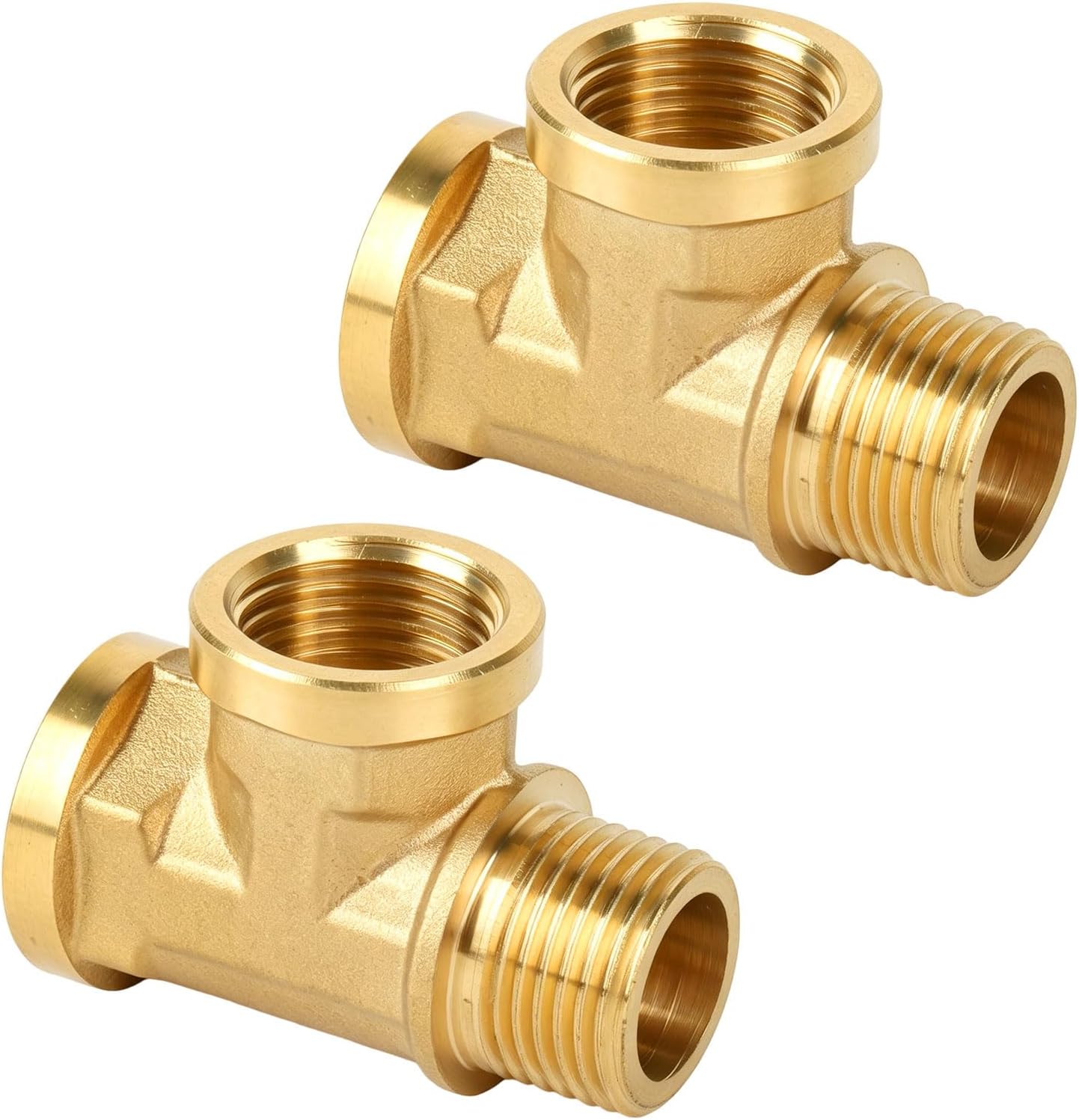 Stück T-förmige Messing-rohrverschraubungen, 1/2"-messing-t-verbinder 3-wege-rohrverbinder Für Sanitärinstallationen, Igxigxag, Messing-gewindefittings