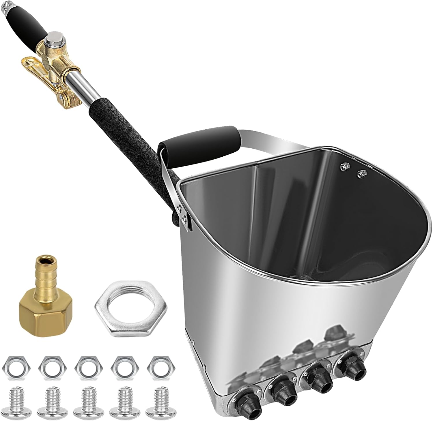 Zementspritzgerät, Mörtelprojektor, Zementpistole, Putzmaschine Mit 4 Düsen, Sandstrahlgerät, Putz-, Beton-, Mörtel- Und Kalkspritzgerät Für Wandanstriche, Silber