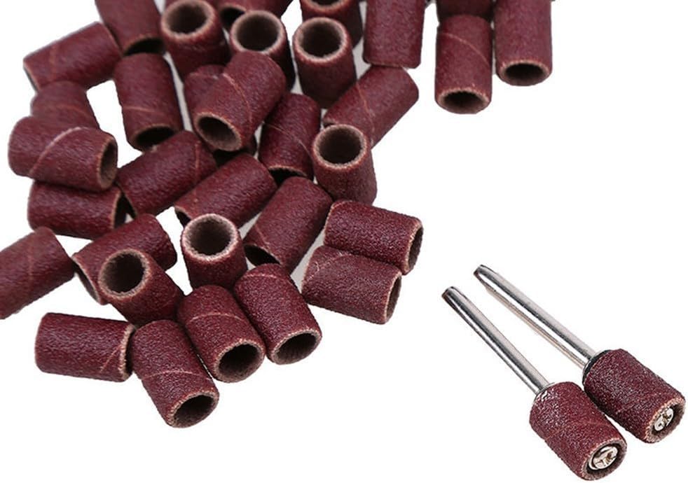 Packung Mit 100 Schleifhülsen (körnung 320) Mit 2 Dornen Für Rotationswerkzeuge, Holzpolitur, 6 Mm Durchmesser, 3,15 Mm Schaft, Hohe Verschleißfestigkeit